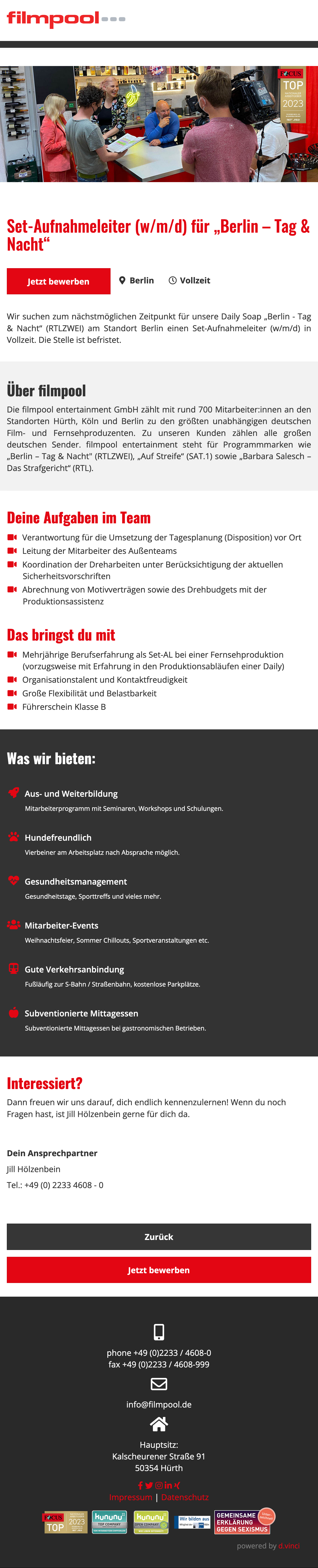 Set-Aufnahmeleiter (w/m/d) für „Berlin – Tag & Nacht“