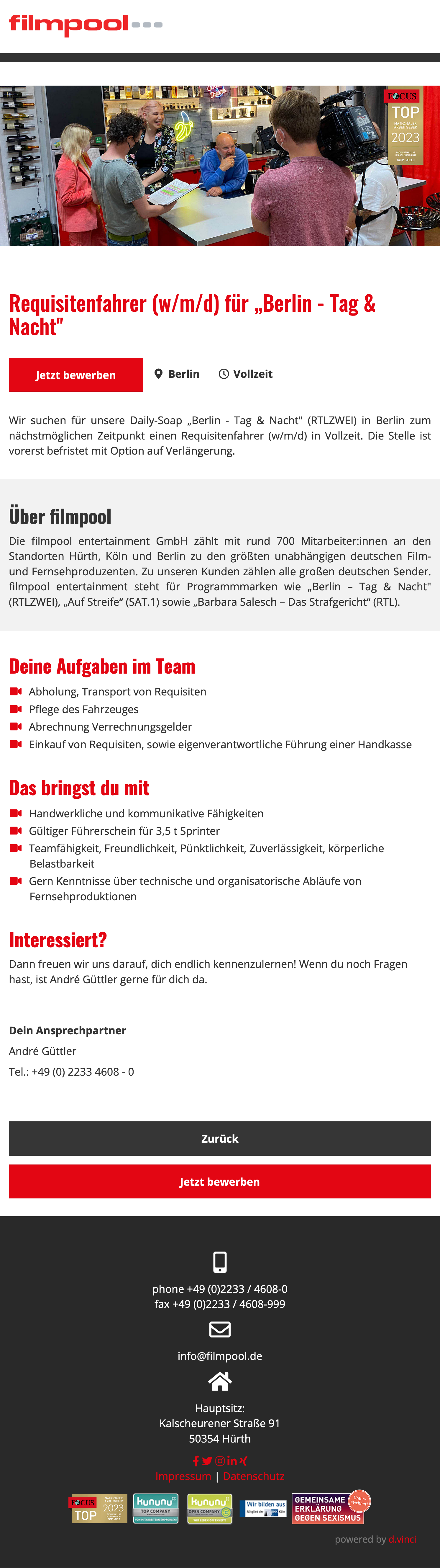 Requisitenfahrer (w/m/d) für 