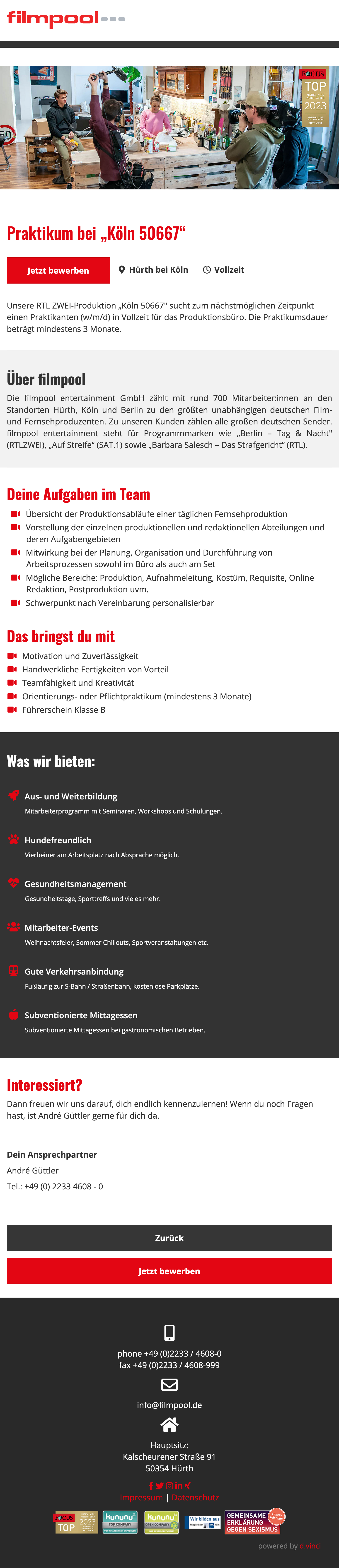 Praktikum bei 
