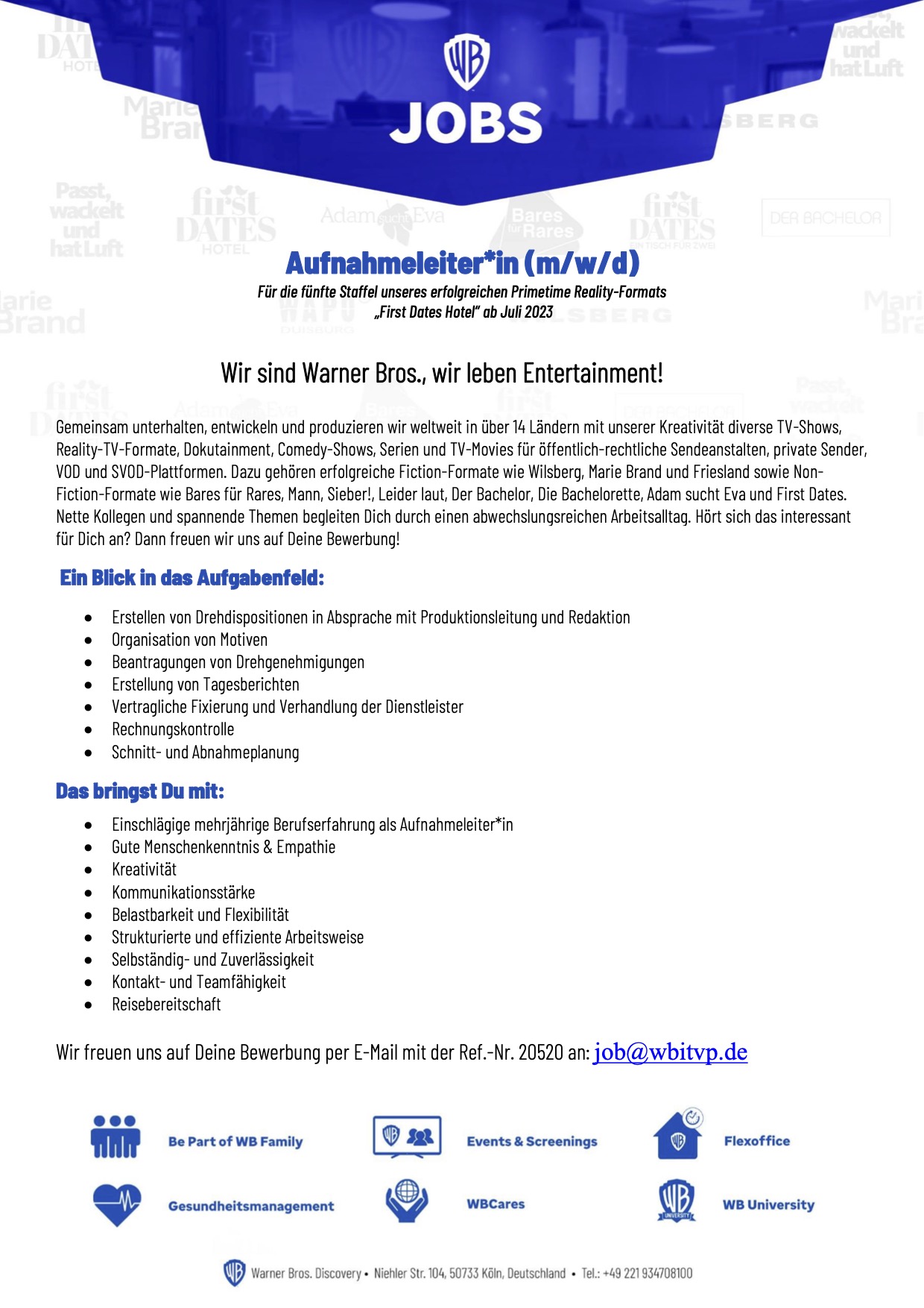 Aufnahmeleiter*in (m/w/d)