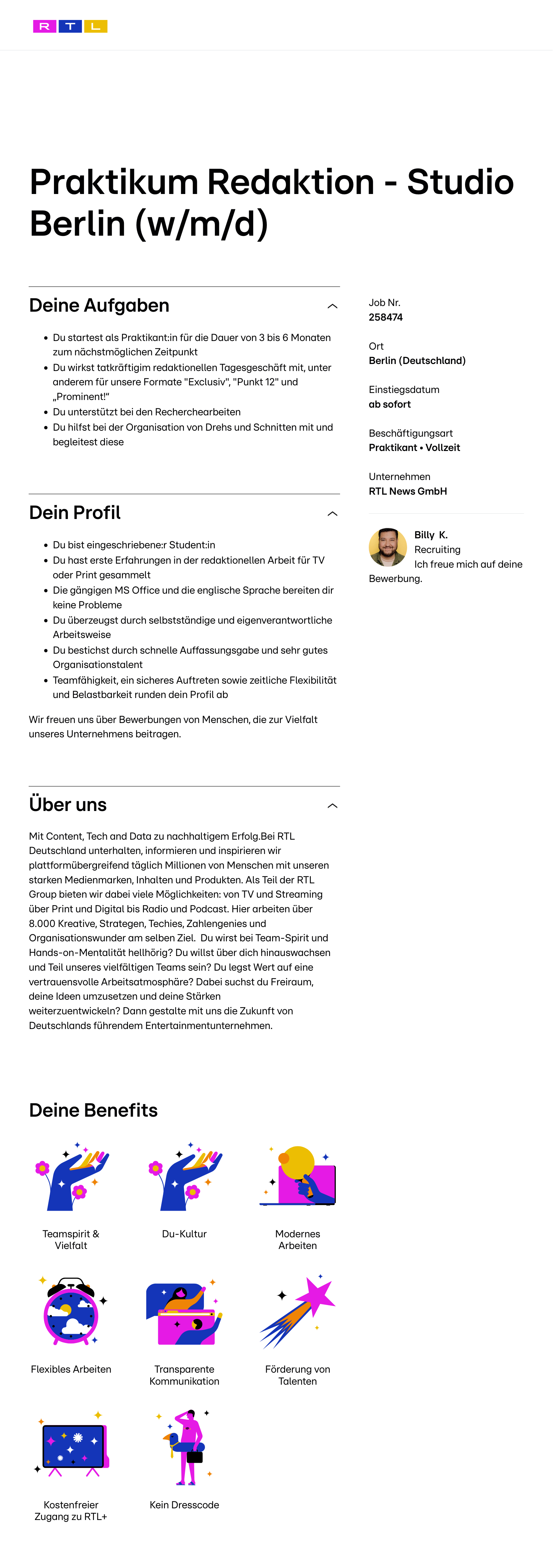Praktikum Redaktion - Studio Berlin (w/m/d)