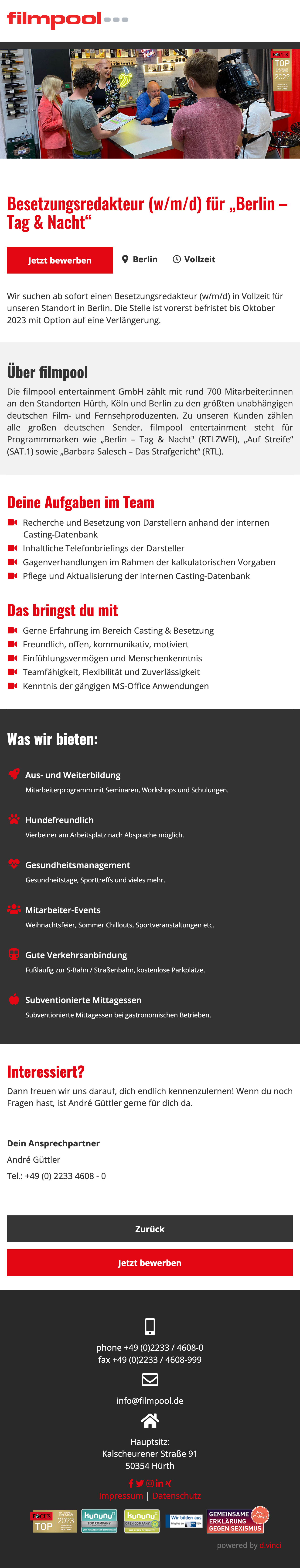 Besetzungsredakteur (w/m/d) für „Berlin – Tag & Nacht“