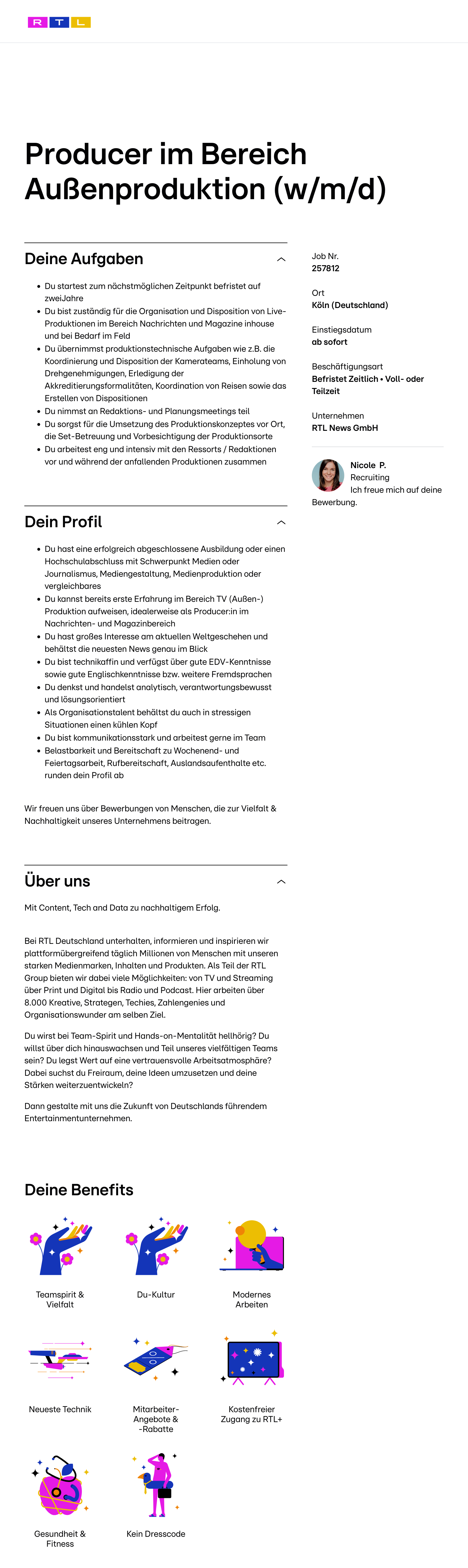 Producer im Bereich Außenproduktion (w/m/d)
