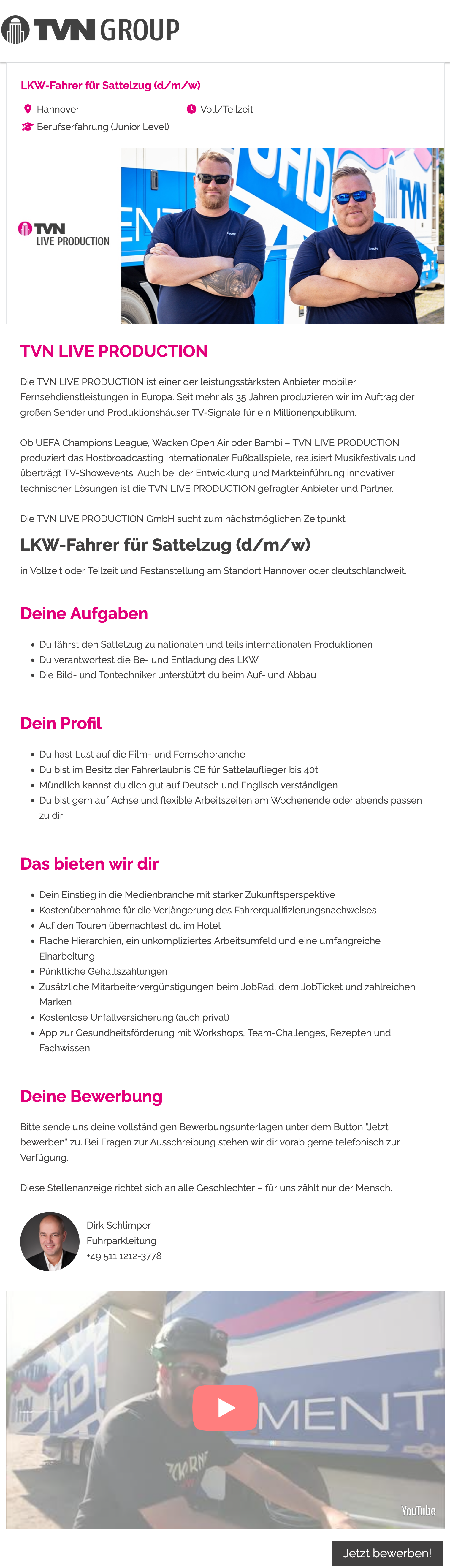 LKW-Fahrer für Sattelzug (d/m/w)
