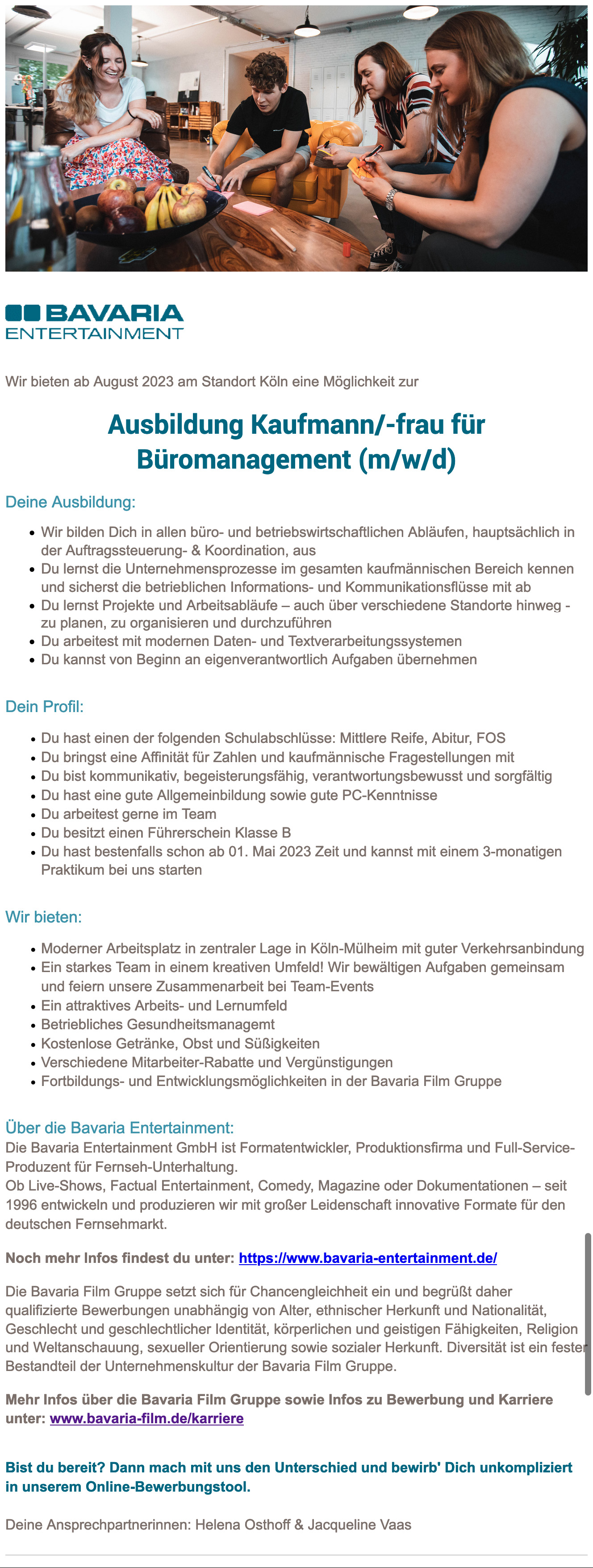 Ausbildung Kaufmann/-frau für Büromanagement (m/w/d)