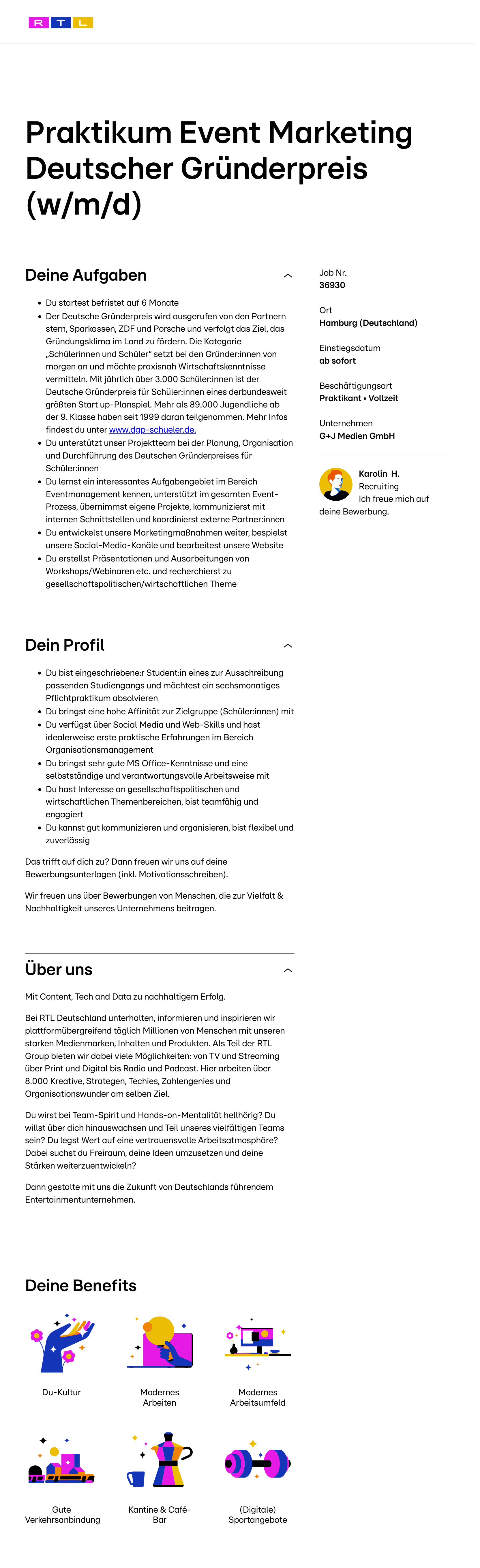 Praktikum Event Marketing Deutscher Gründerpreis (w/m/d)