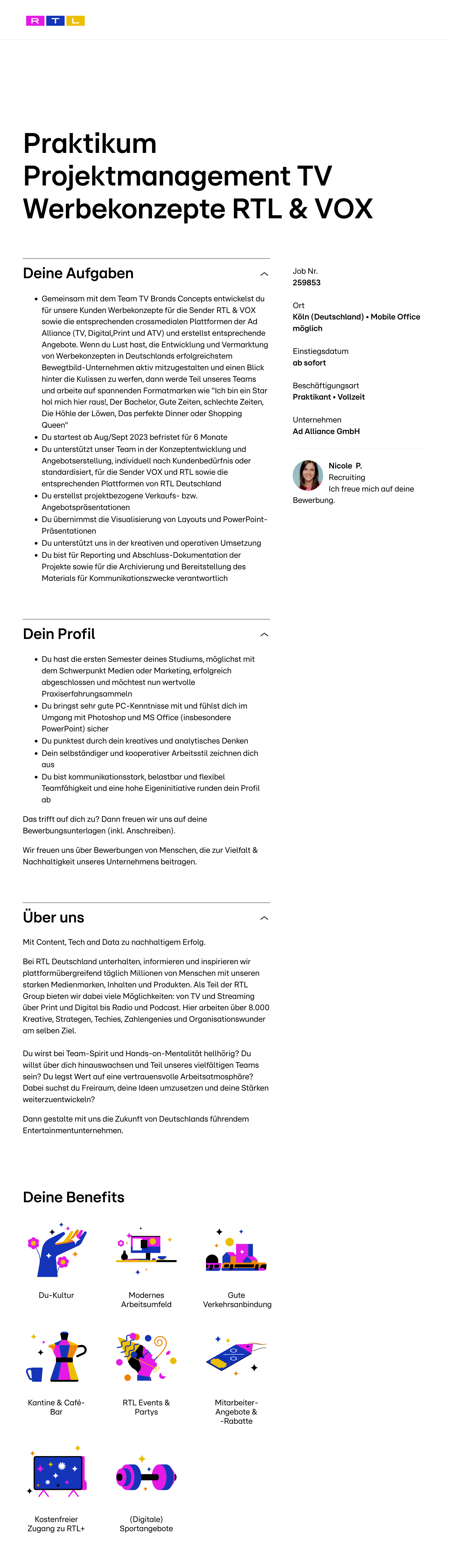 Praktikum Projektmanagement TV Werbekonzepte RTL & VOX