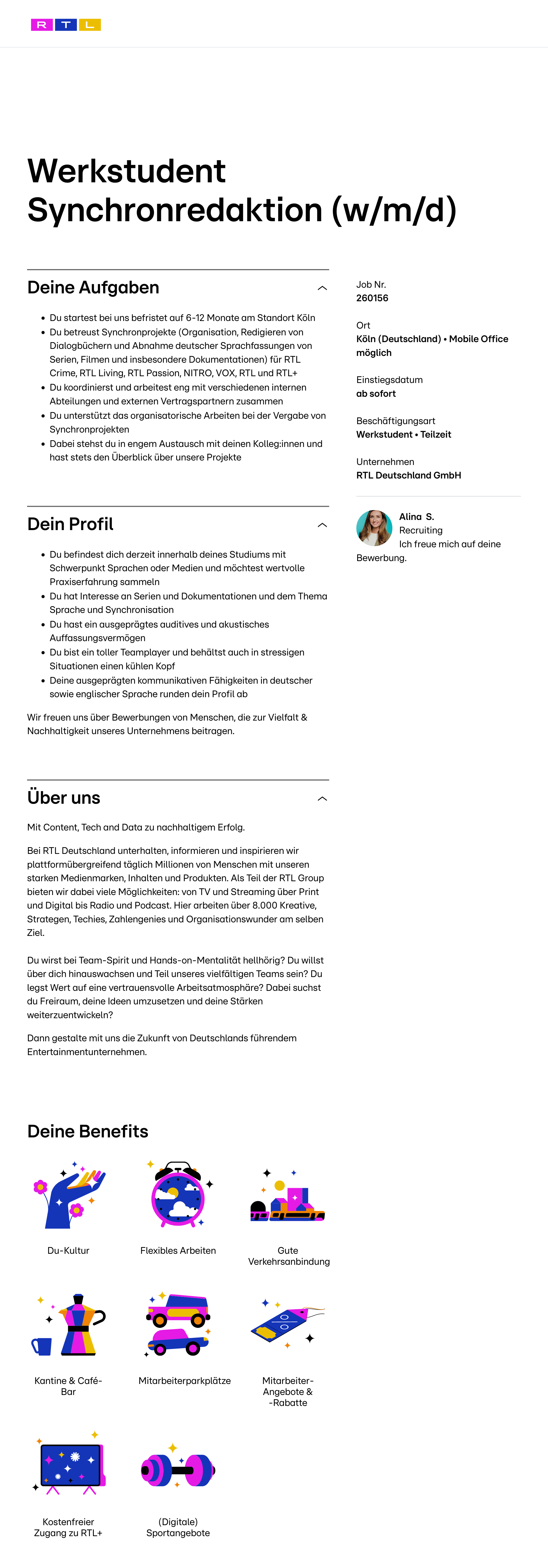 Werkstudent Synchronredaktion (w/m/d)