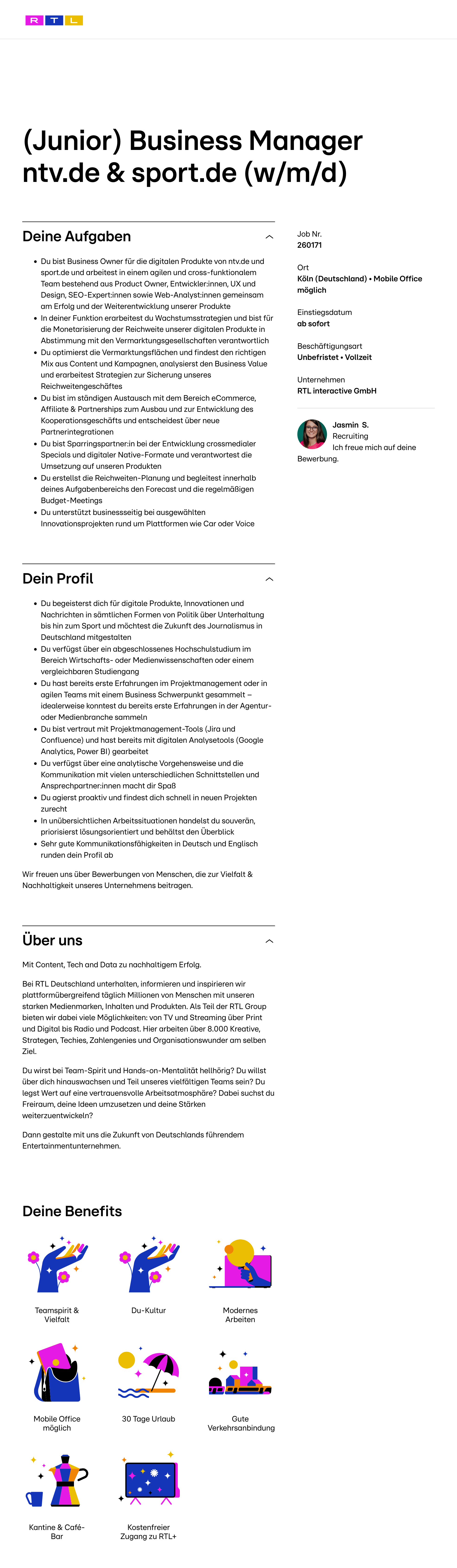 (Junior) Business Manager ntv.de & sport.de (w/m/d)