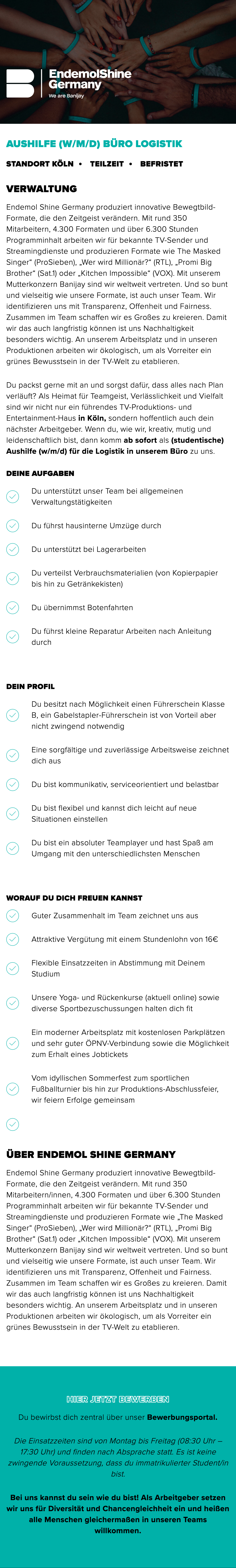 Aushilfe (w/m/d) Büro Logistik