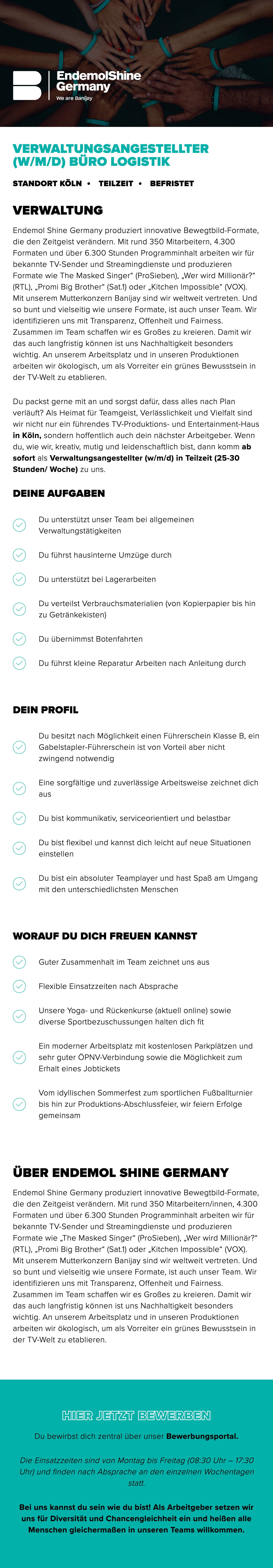 Verwaltungsangestellter (w/m/d) Büro Logistik