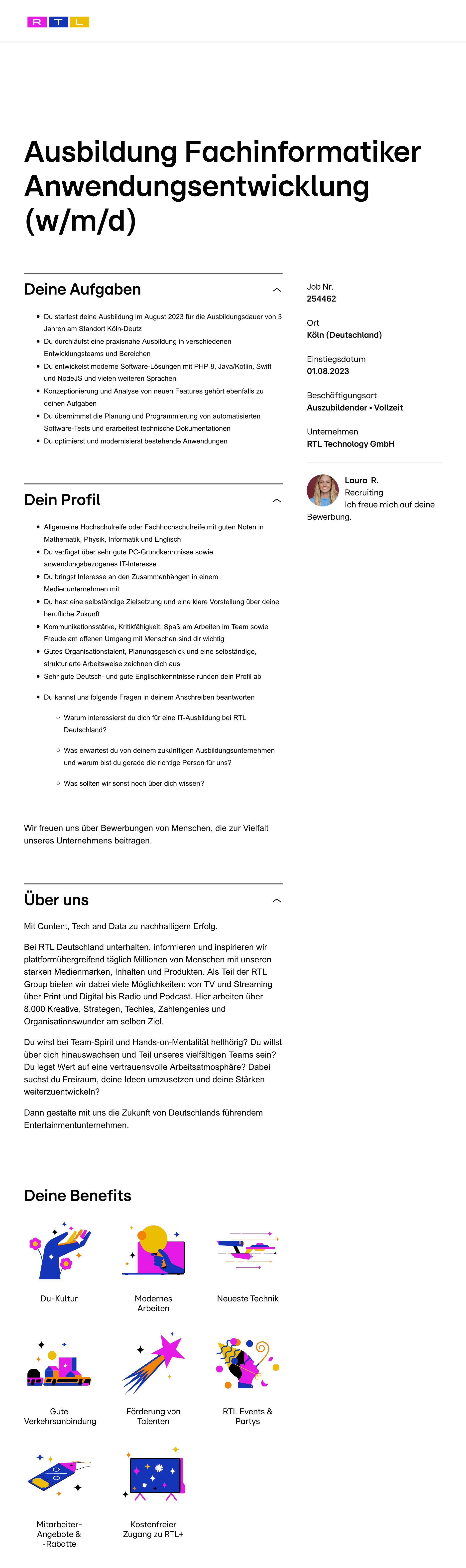 Ausbildung Fachinformatiker Anwendungsentwicklung (w/m/d)