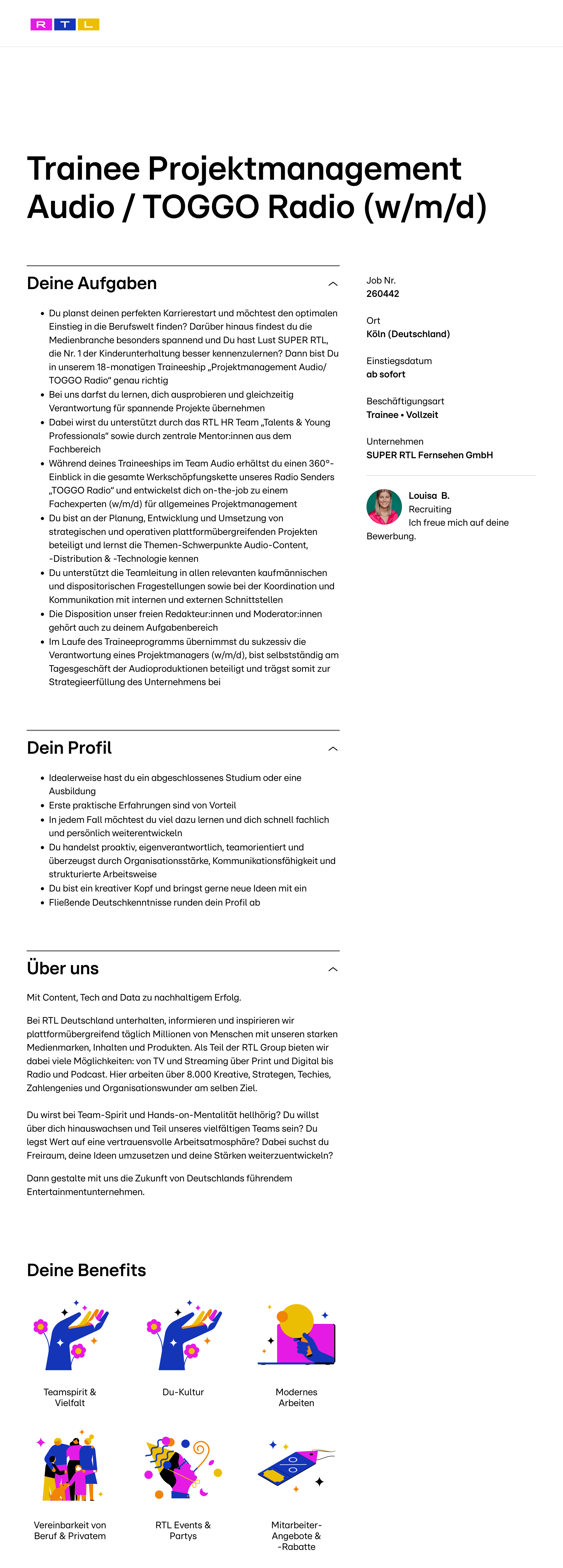 Trainee Projektmanagement Audio / TOGGO Radio (w/m/d)