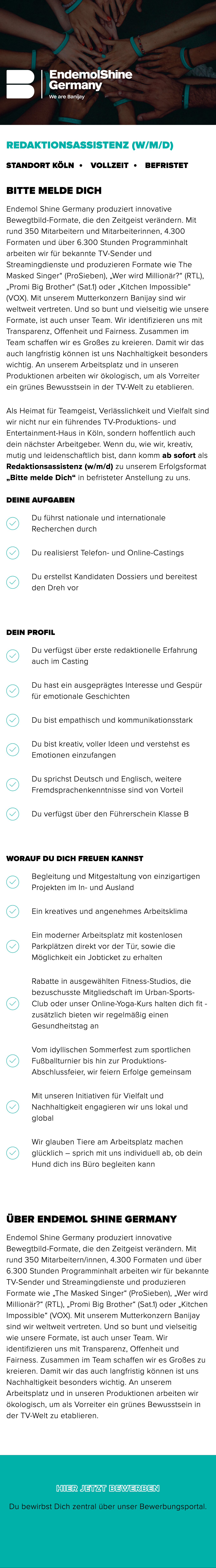 Jungredakteur (w/m/d) oder Redaktionsassistenz (w/m/d)