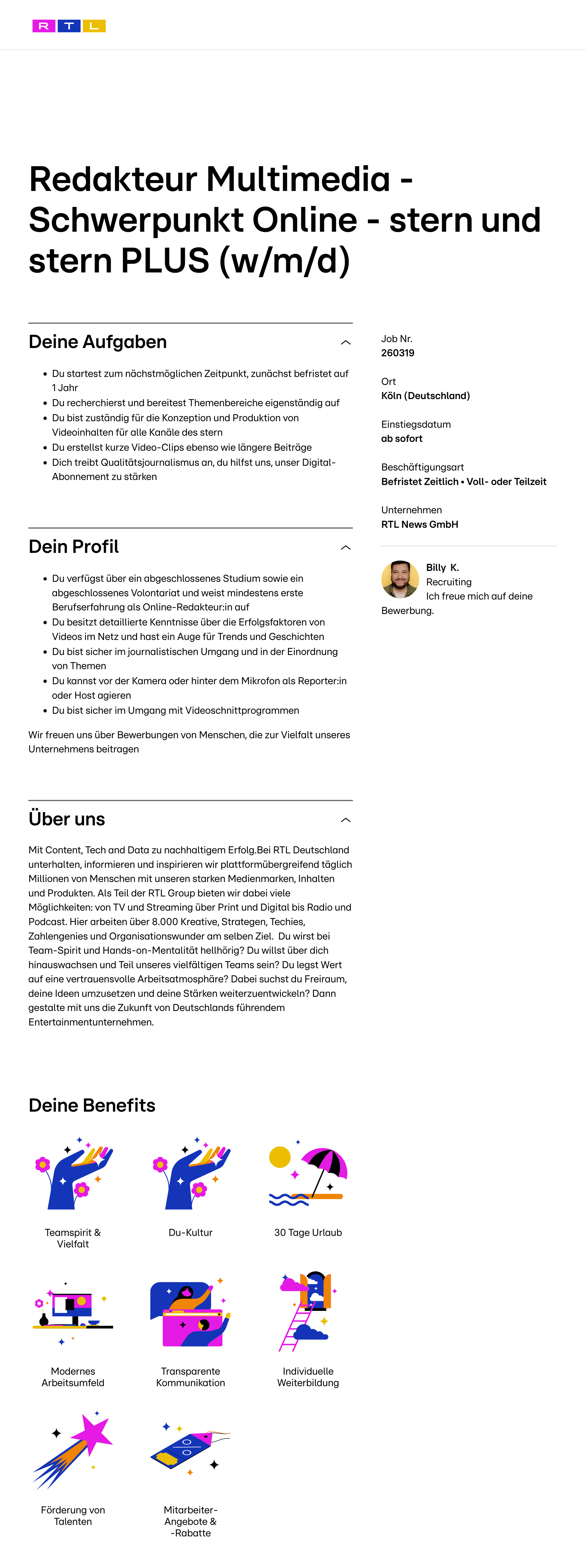 Redakteur Multimedia - Schwerpunkt Online - stern und stern PLUS (w/m/d)