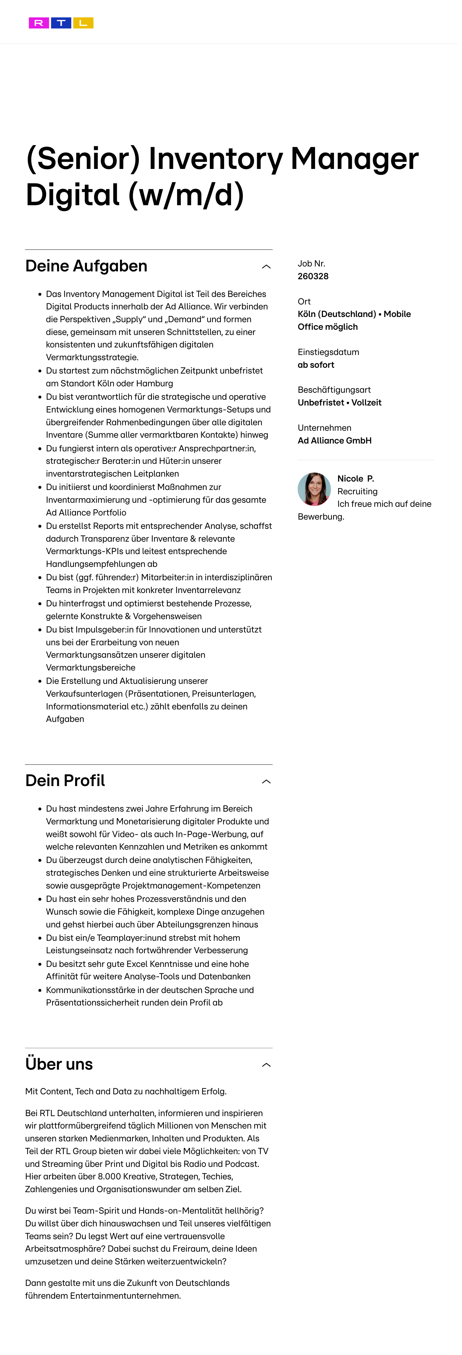 (Senior) Inventory Manager Digital (w/m/d)