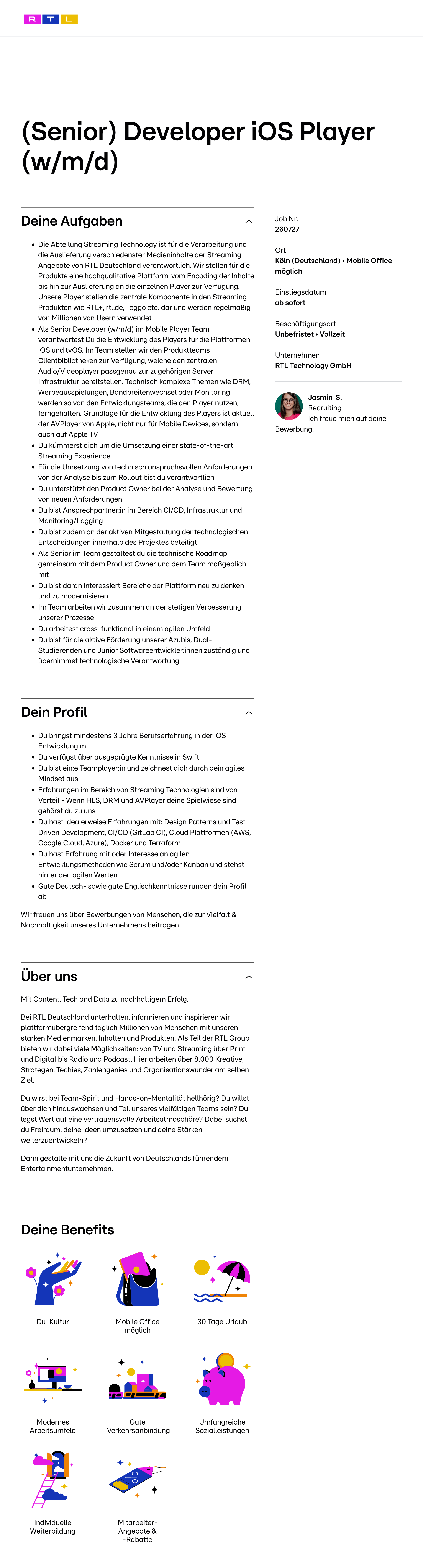 (Senior) Developer iOS Player (w/m/d)