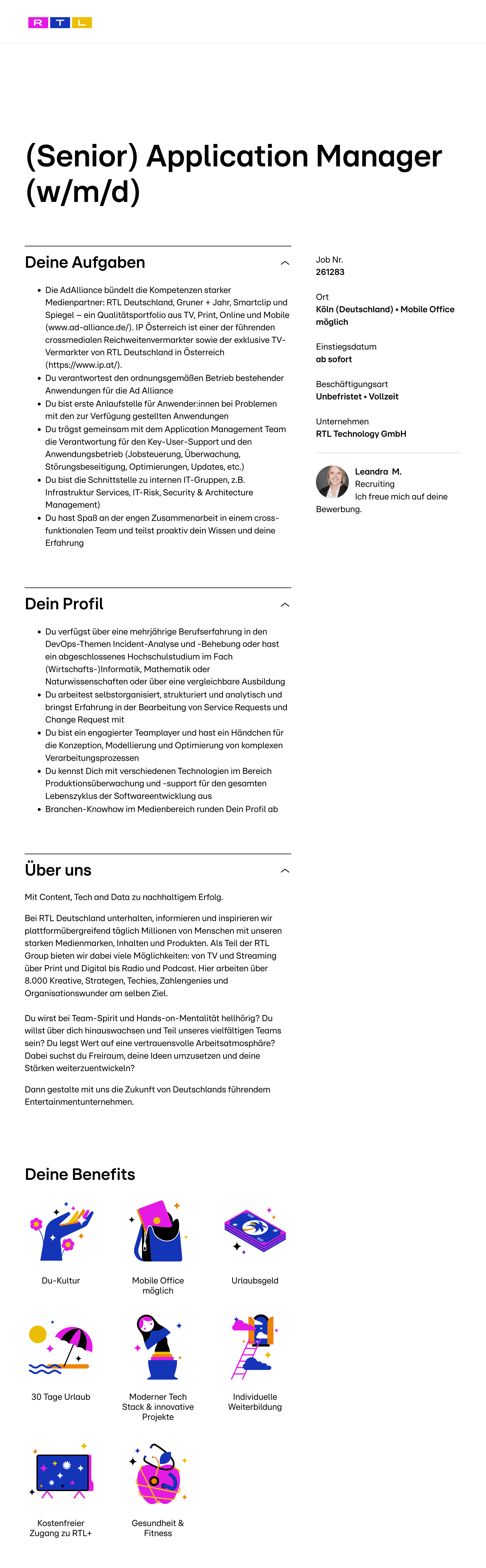 (Senior) Application Manager (w/m/d)