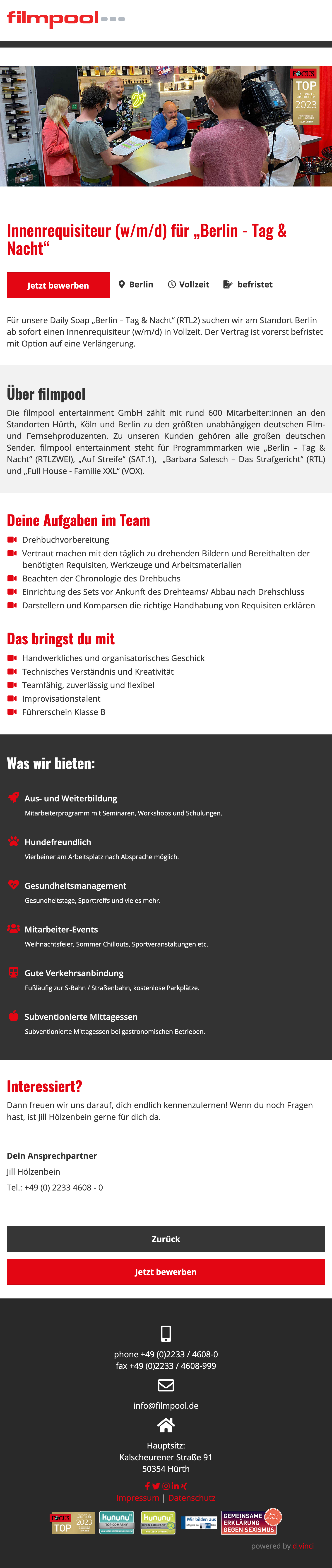 Innenrequisiteur (w/m/d) für „Berlin - Tag & Nacht“