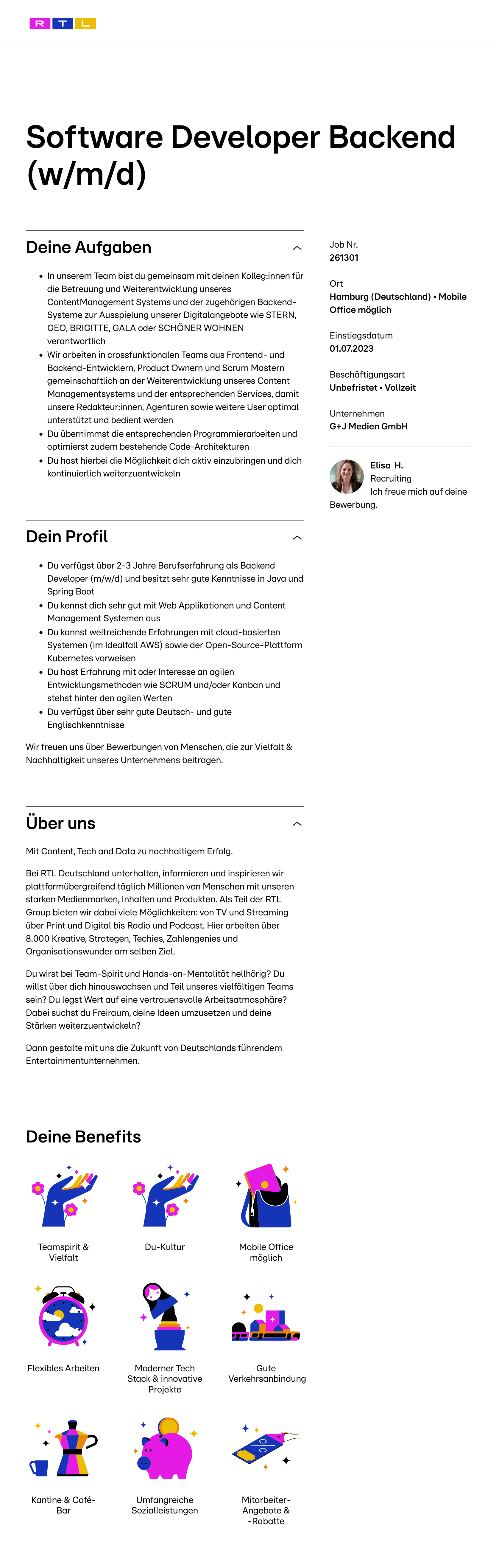 Software Developer Backend (w/m/d)