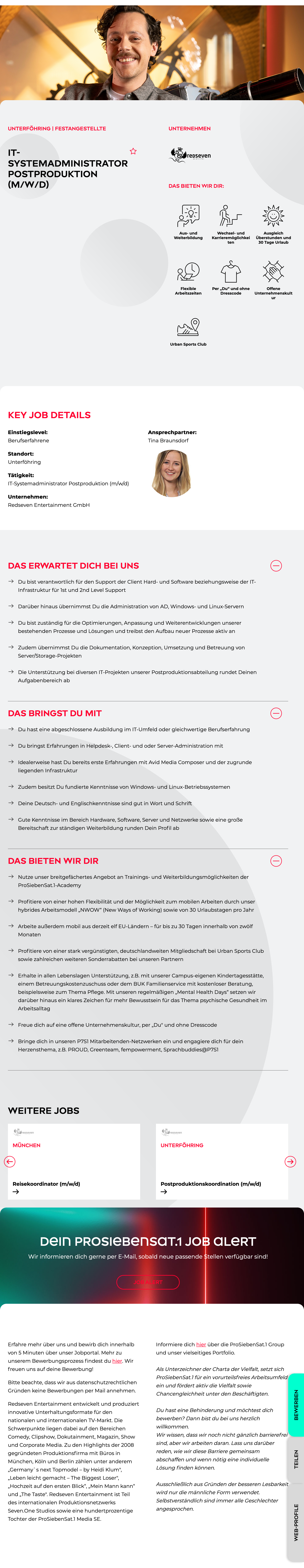 IT-Systemadministrator Postproduktion (m/w/d)