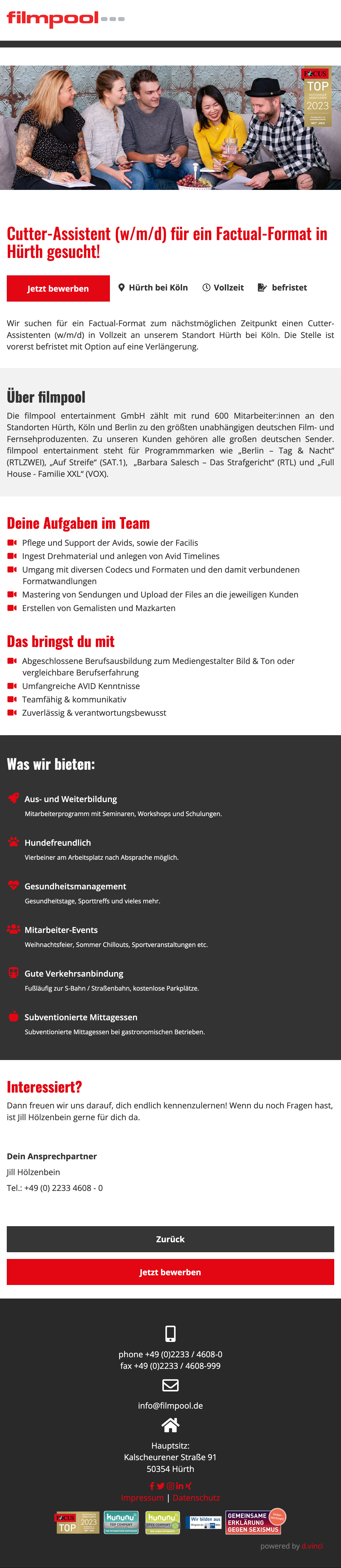 Cutter-Assistent (w/m/d) für ein Factual-Format
