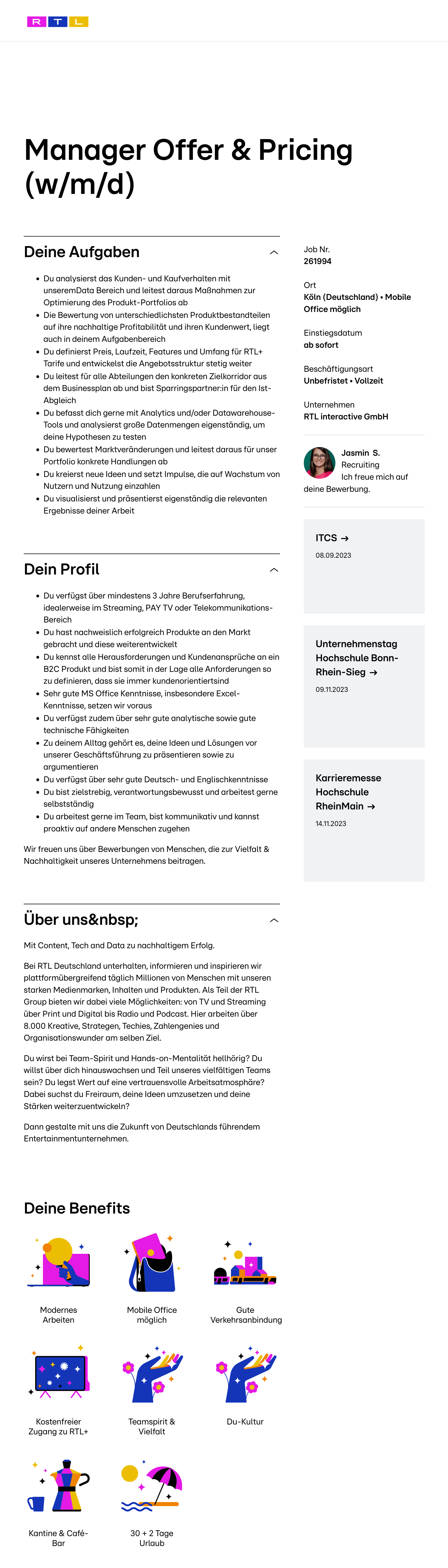 Manager Offer & Pricing (w/m/d)