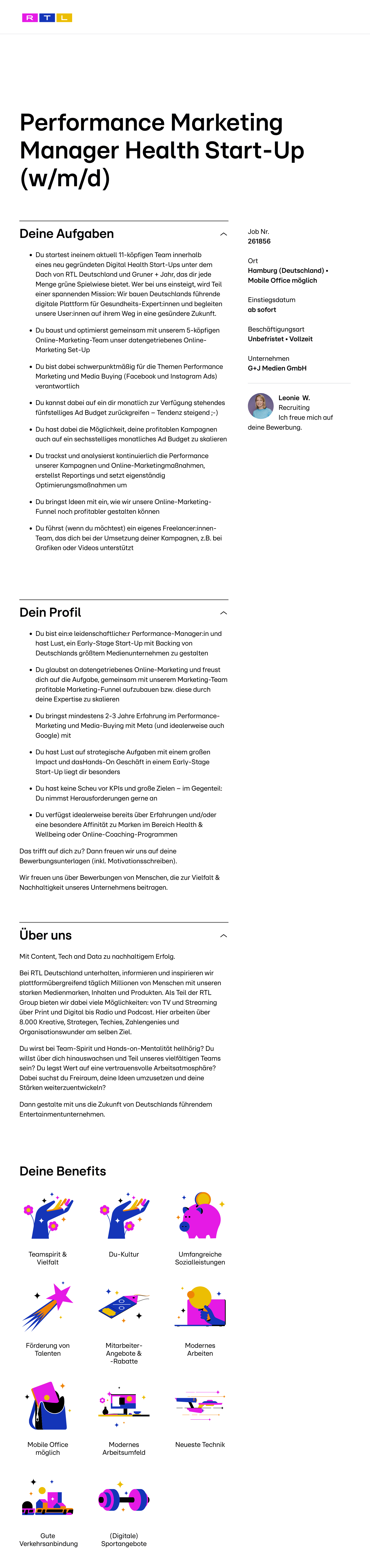 Performance Marketing Manager Health Start-Up (w/m/d)