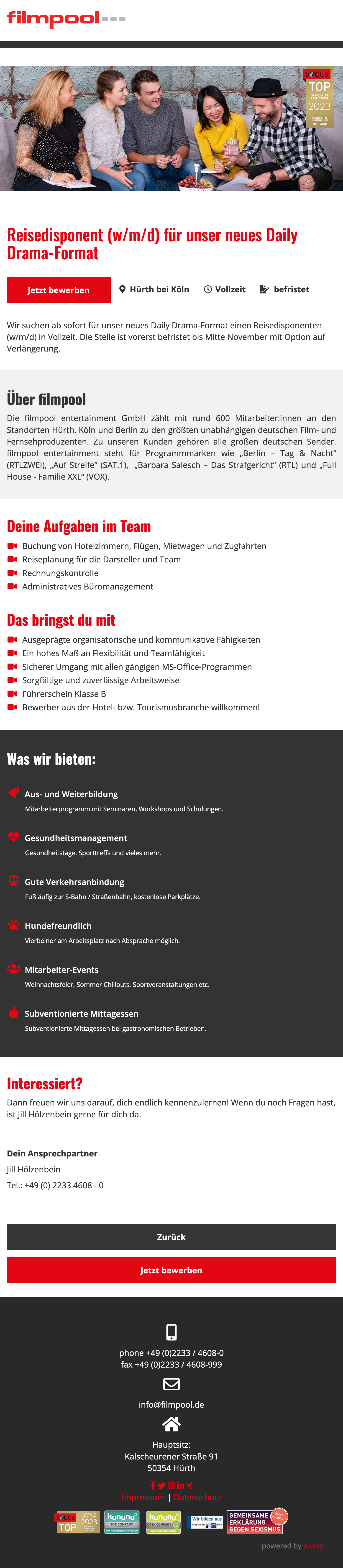 Reisedisponent (w/m/d) für unser neues Daily Drama-Format