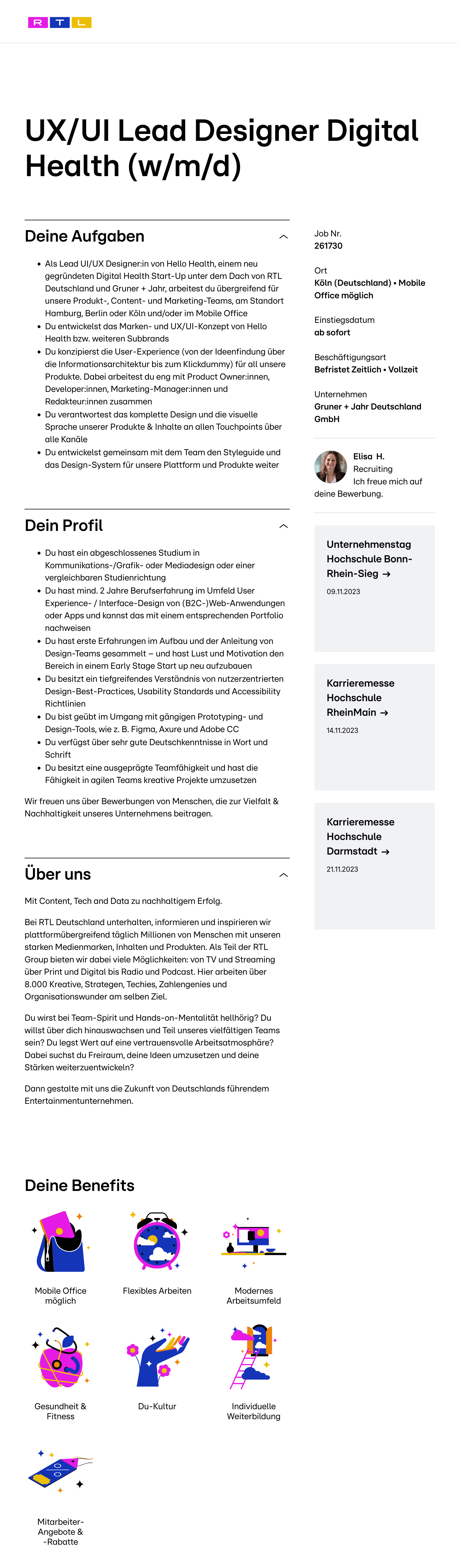 UX/UI Lead Designer Digital Health (w/m/d)