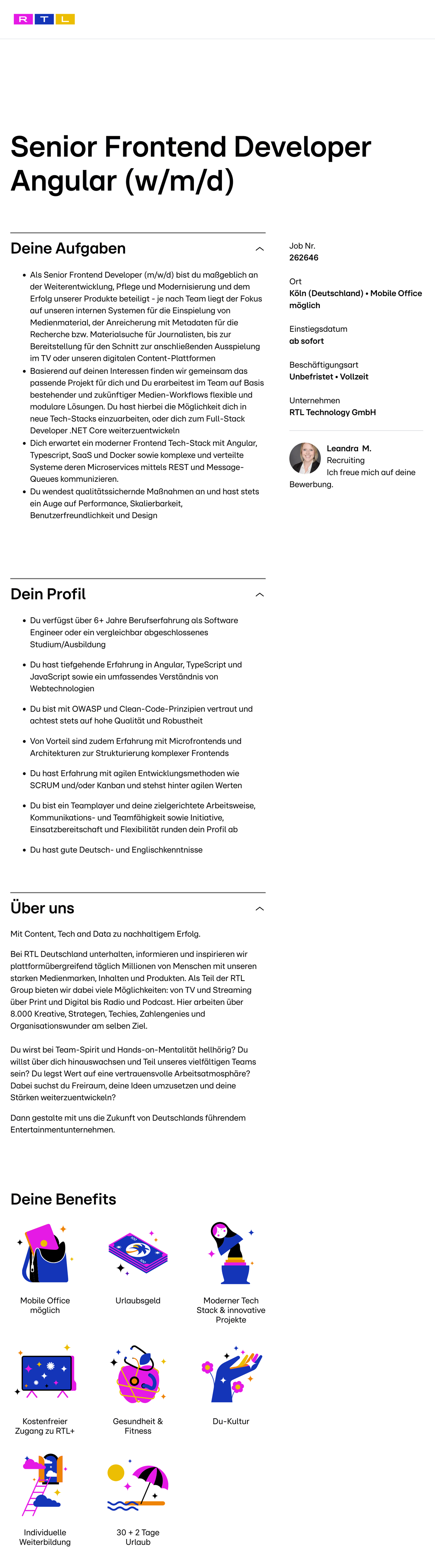 Senior Frontend Developer Angular (w/m/d)