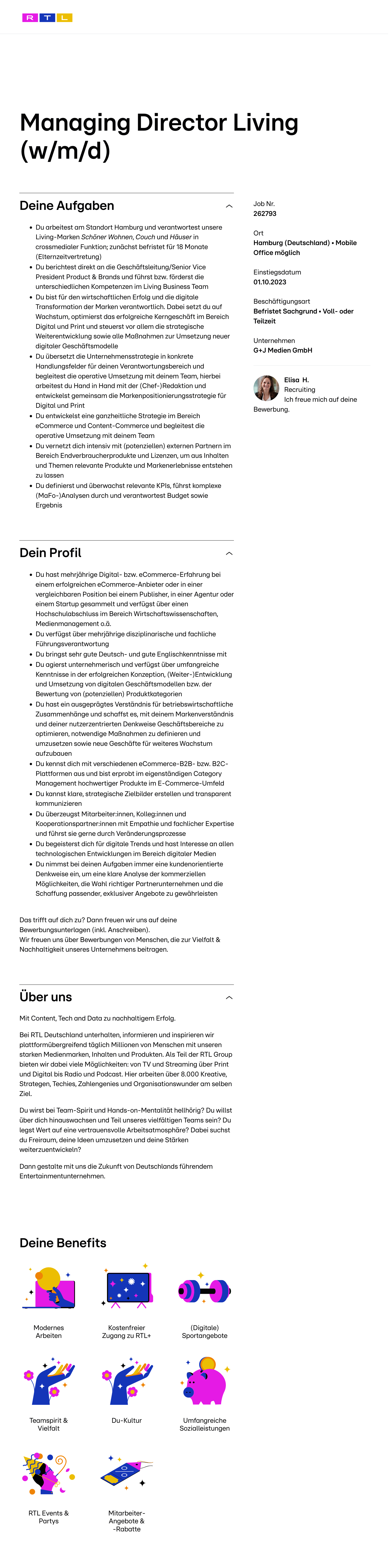Managing Director Living (w/m/d)