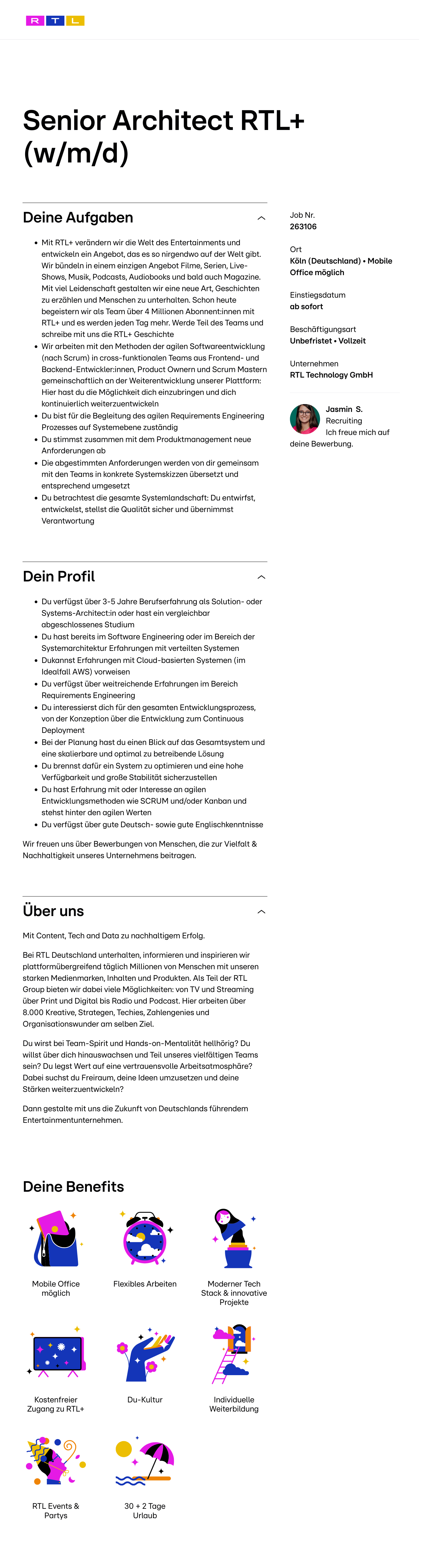 Senior Architect RTL+ (w/m/d)
