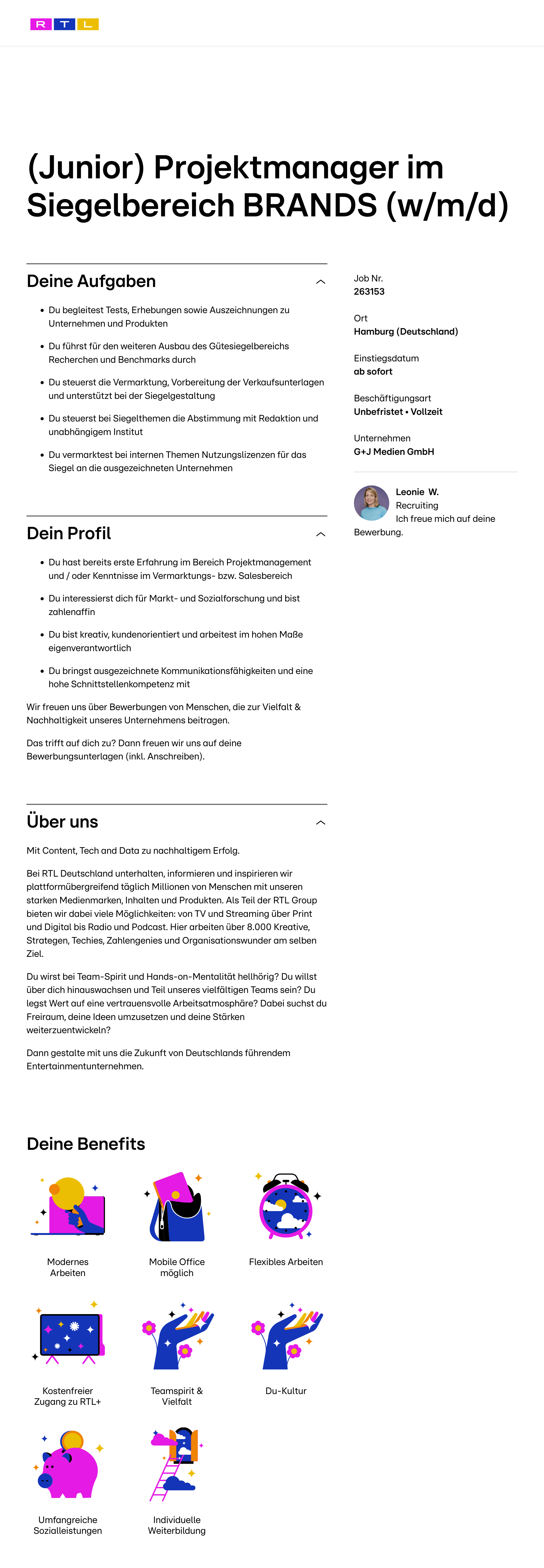 (Junior) Projektmanager im Siegelbereich BRANDS (w/m/d)