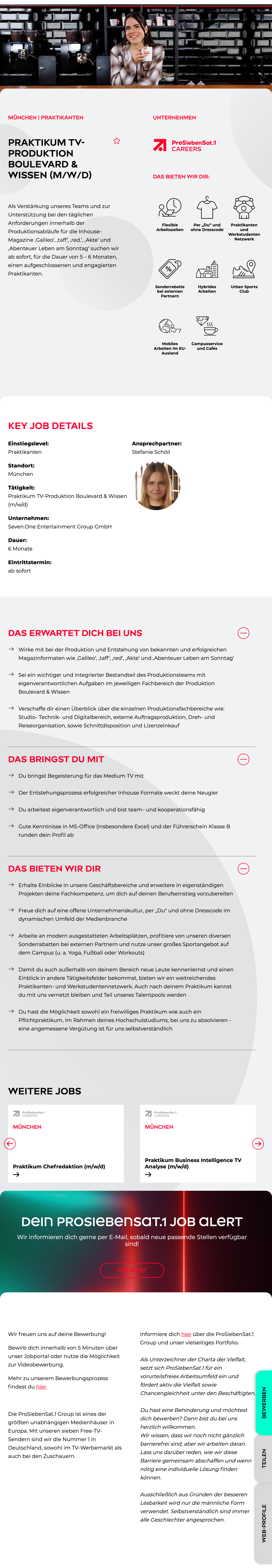 Praktikum TV-Produktion Boulevard & Wissen