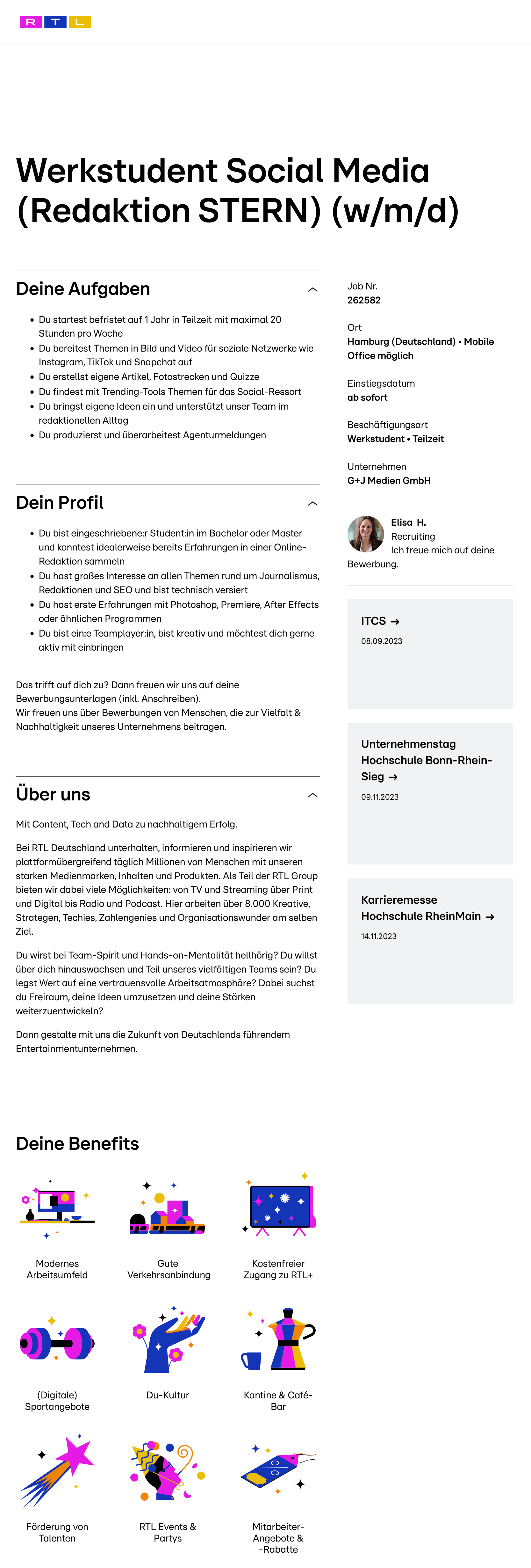 Werkstudent Social Media (Redaktion STERN) (w/m/d)