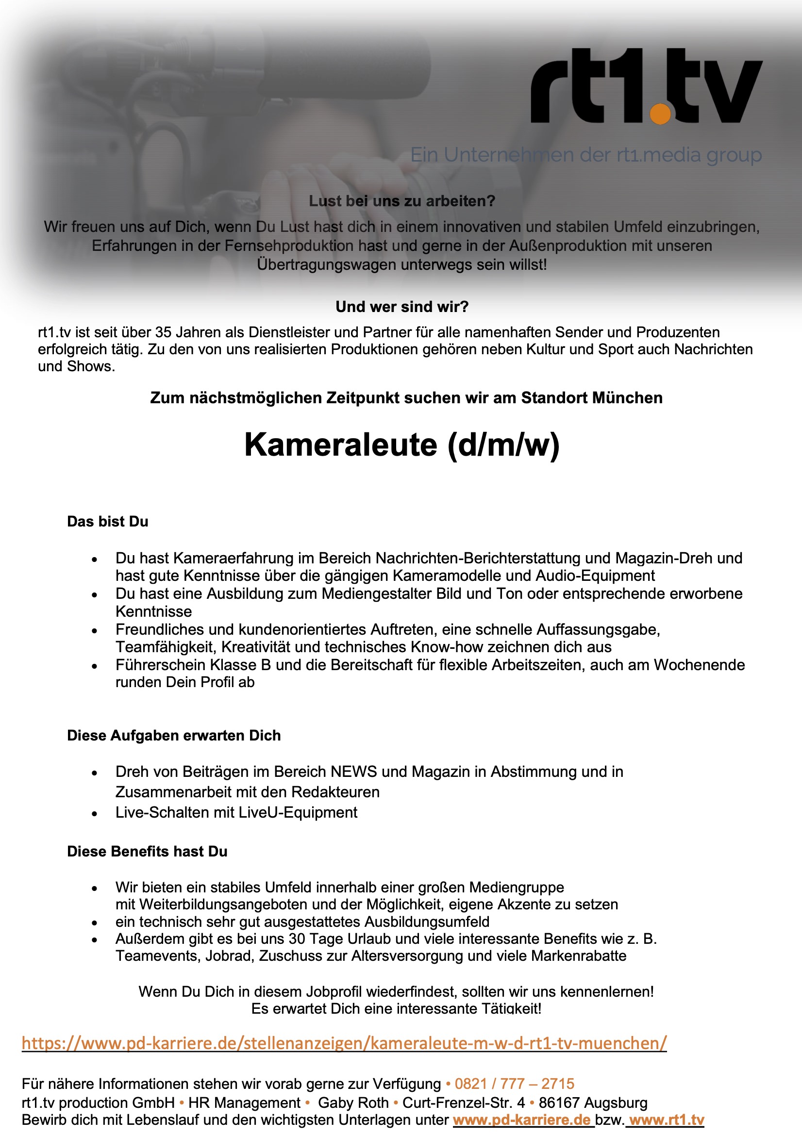 Kameraleute (d/m/w)