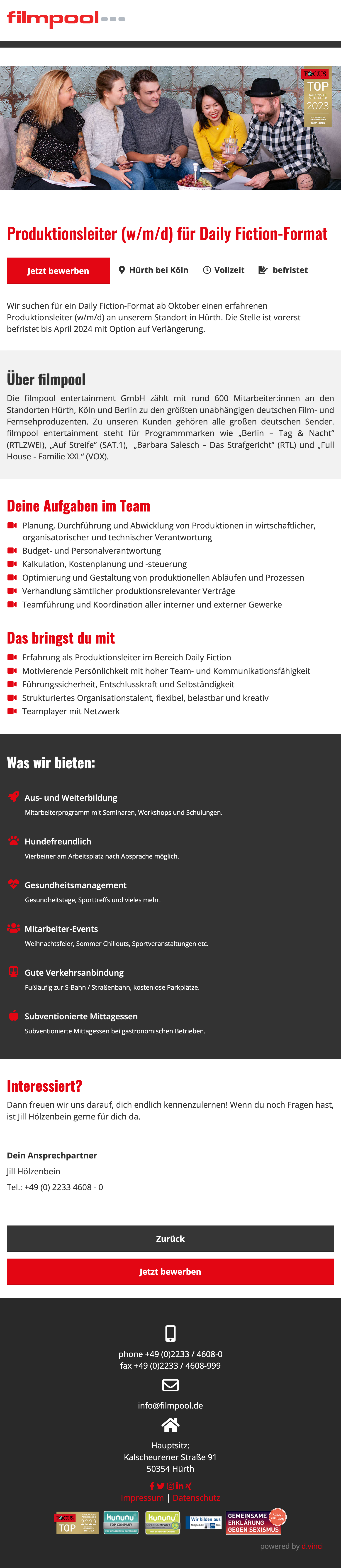 Produktionsleiter (w/m/d) für Daily Fiction-Format