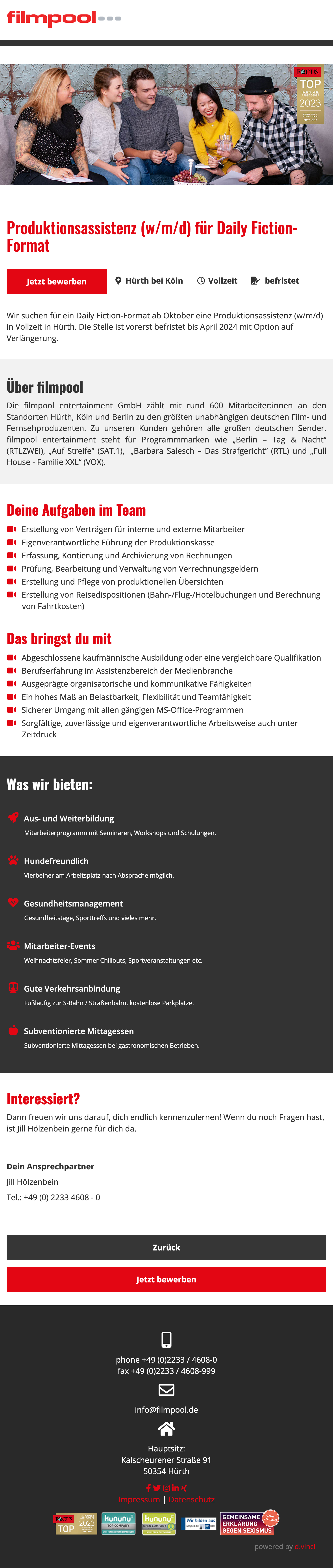 Produktionsassistenz (w/m/d) für Daily Fiction-Format