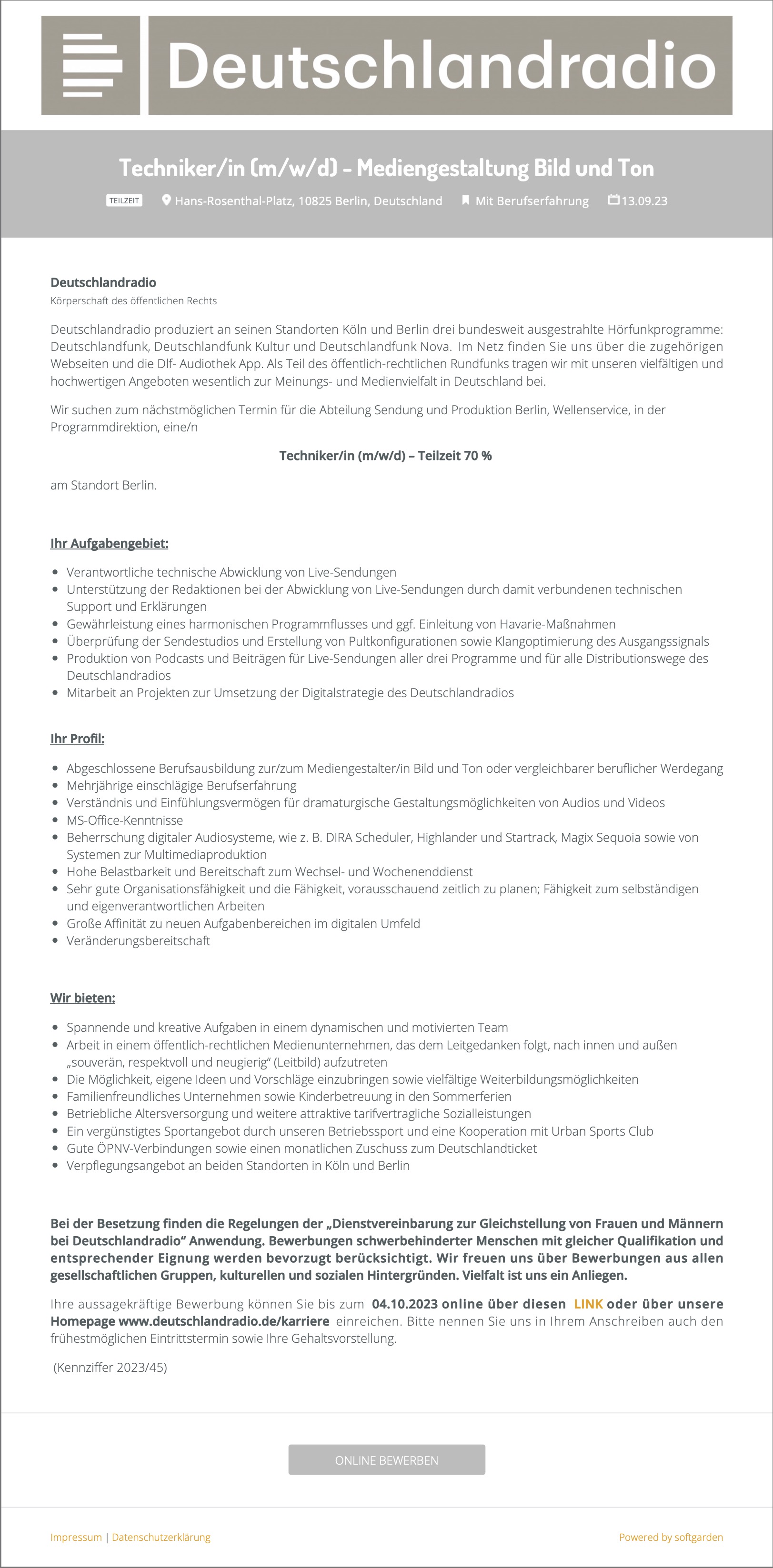 Techniker/in (m/w/d) 