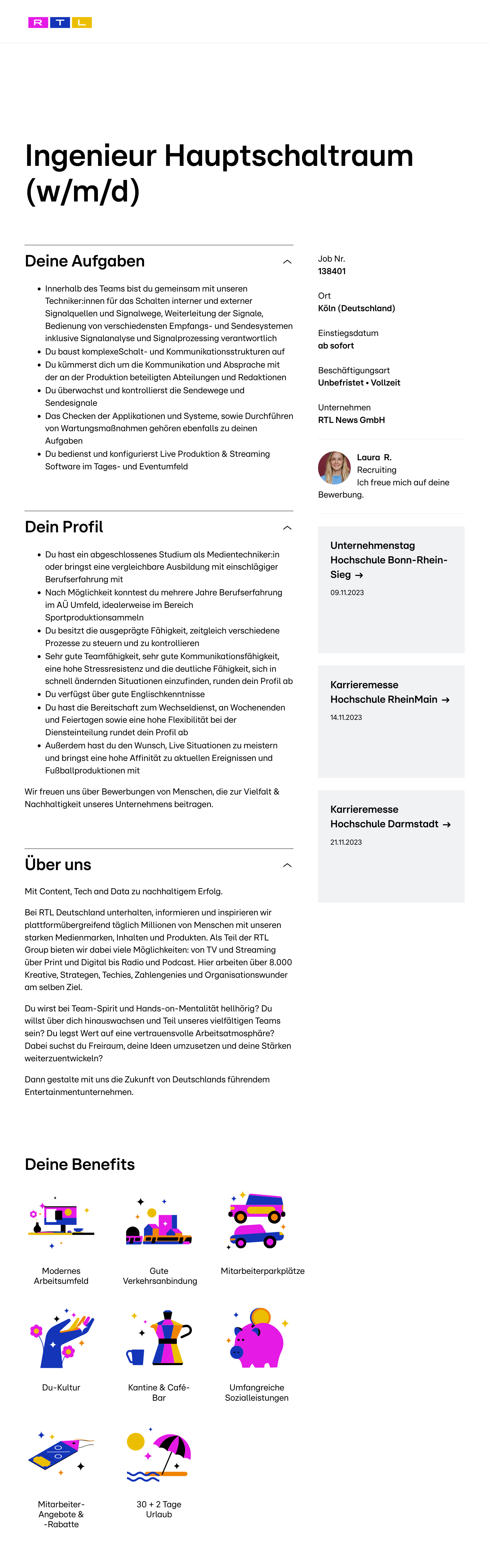 Ingenieur Hauptschaltraum (w/m/d)