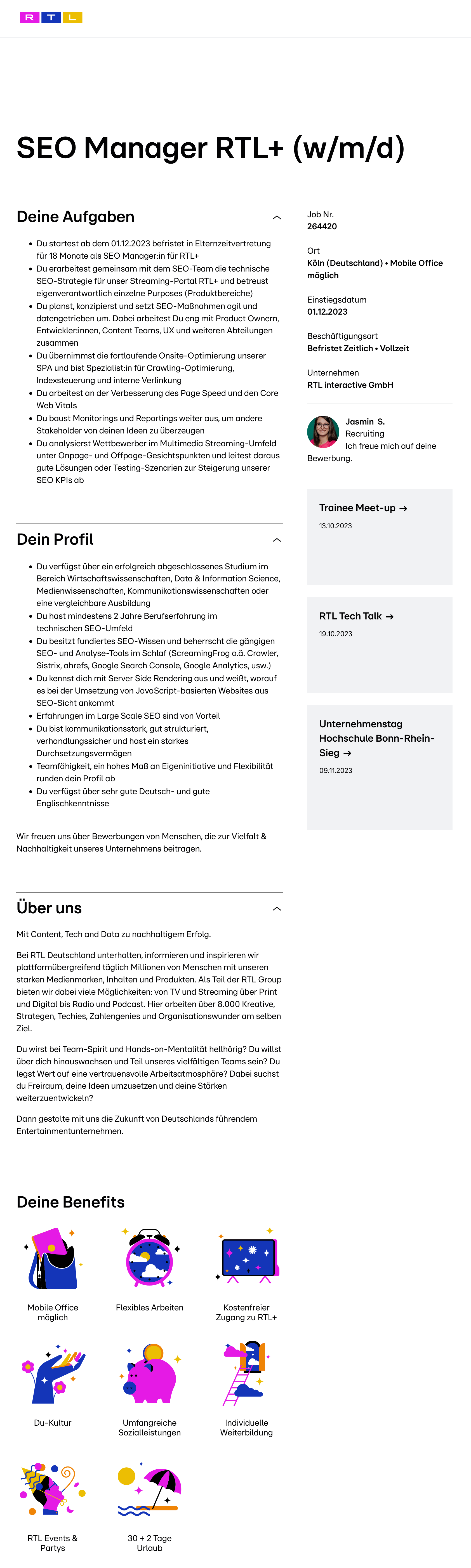 SEO Manager RTL+ (w/m/d)