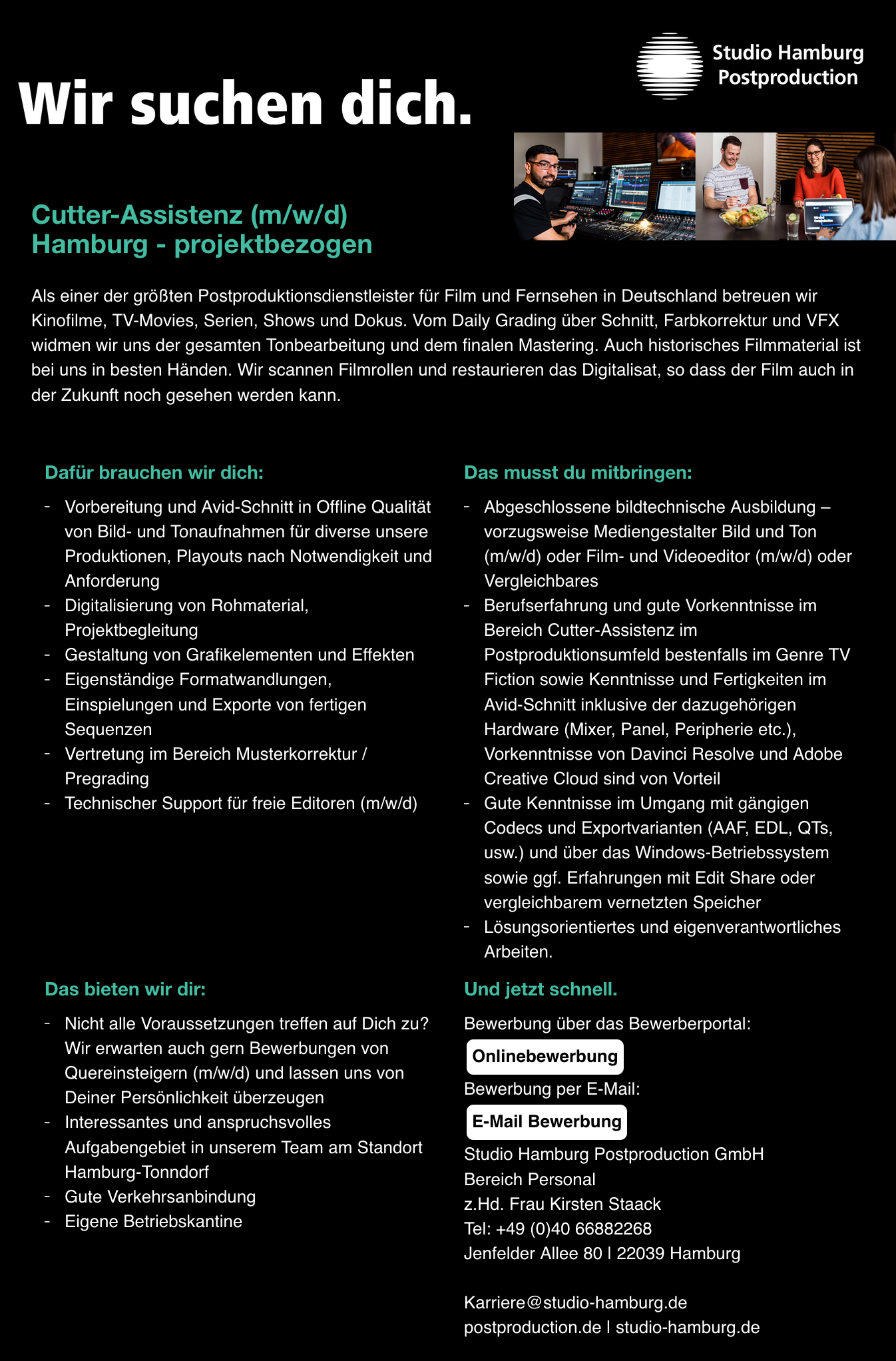 Cutter-Assistenz (m/w/d)