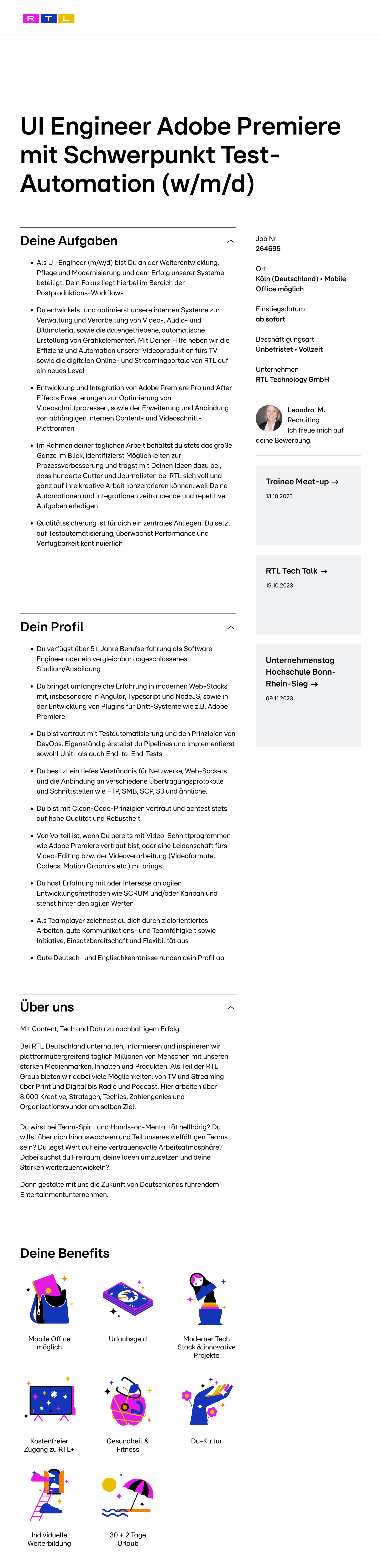 UI Engineer Adobe Premiere mit Schwerpunkt Test-Automation (w/m/d)
