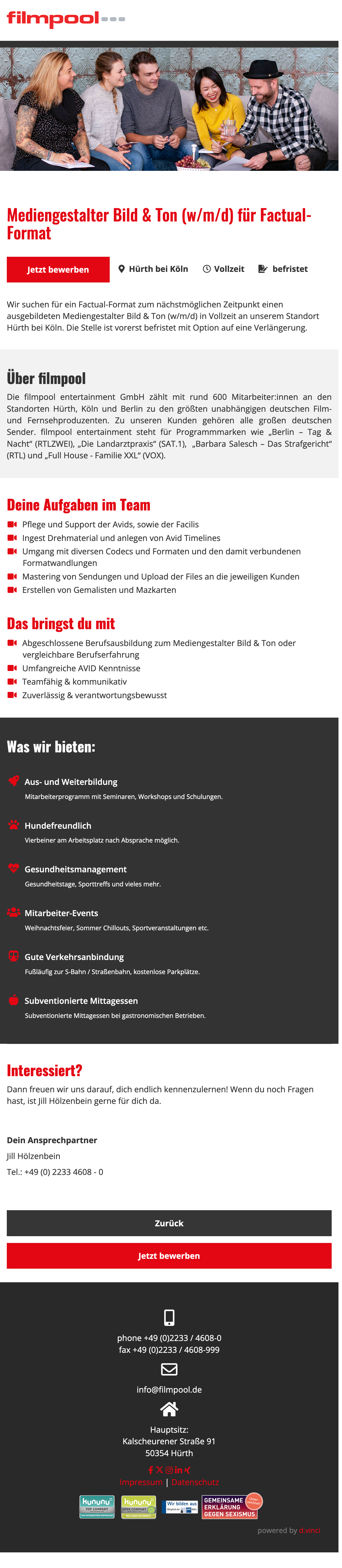 Mediengestalter Bild & Ton (w/m/d) für Factual-Format