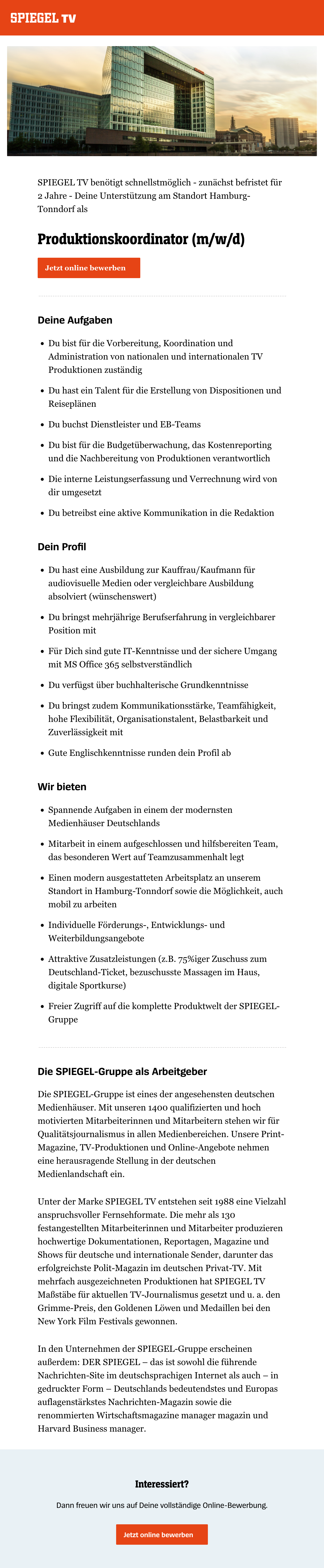 Produktionskoordinator (m/w/d)