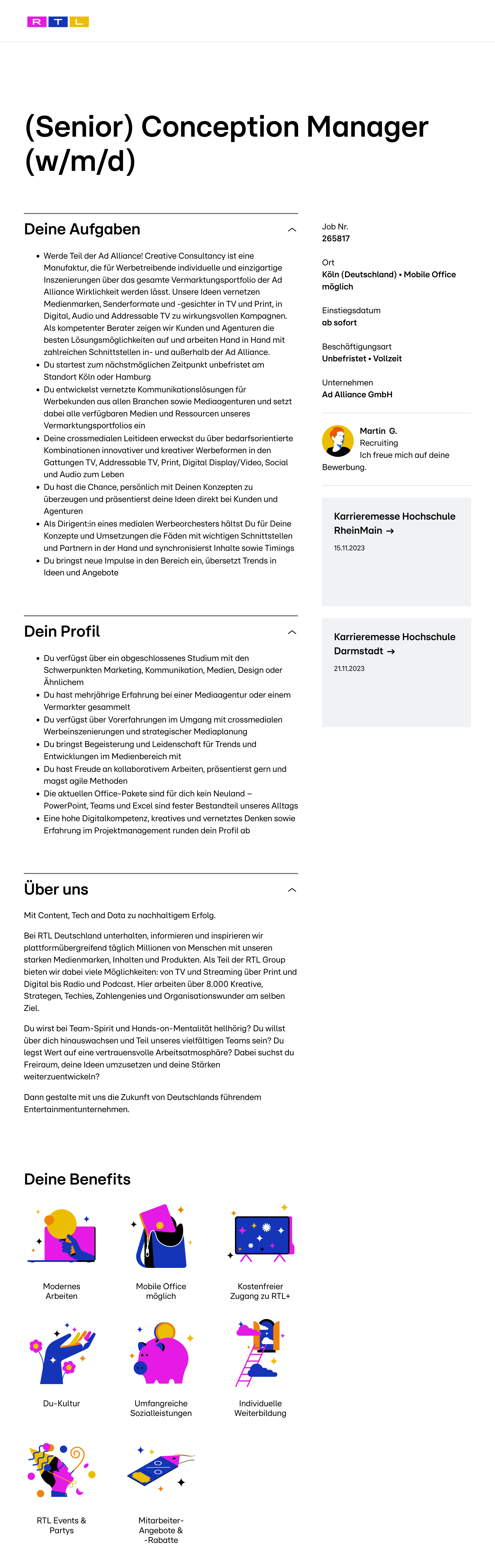 (Senior) Conception Manager (w/m/d)