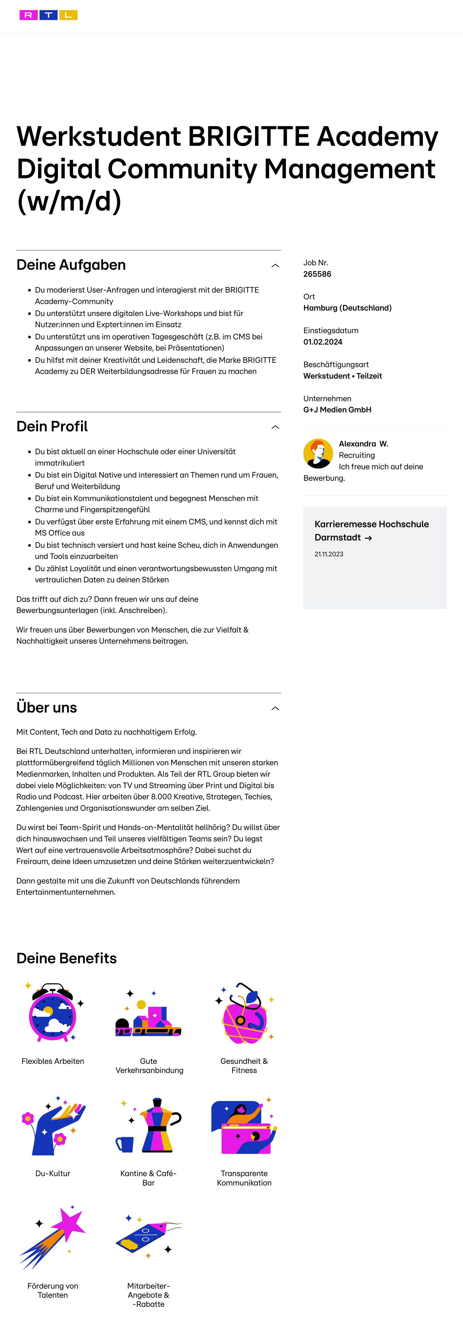 Werkstudent BRIGITTE Academy Digital Community Management (w/m/d)