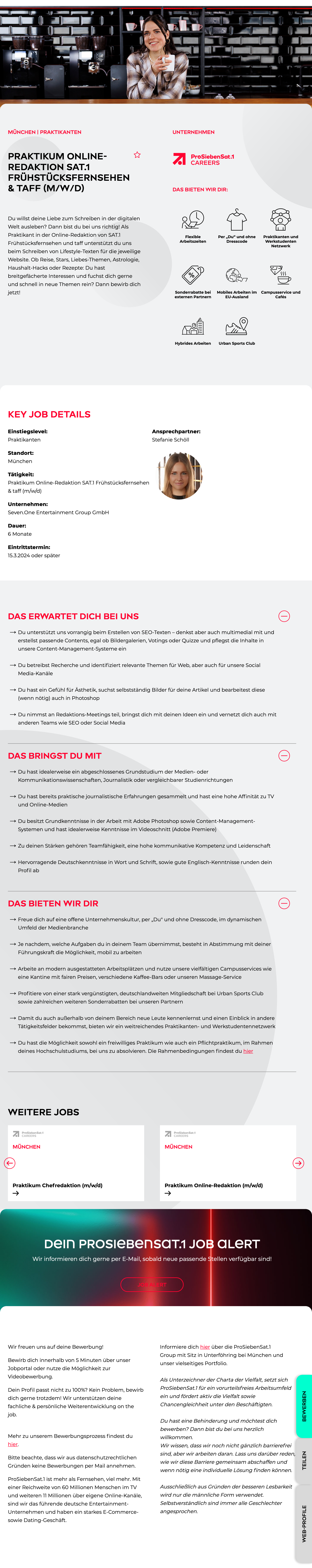 Praktikum Online-Redaktion SAT.1 Frühstücksfernsehen & taff