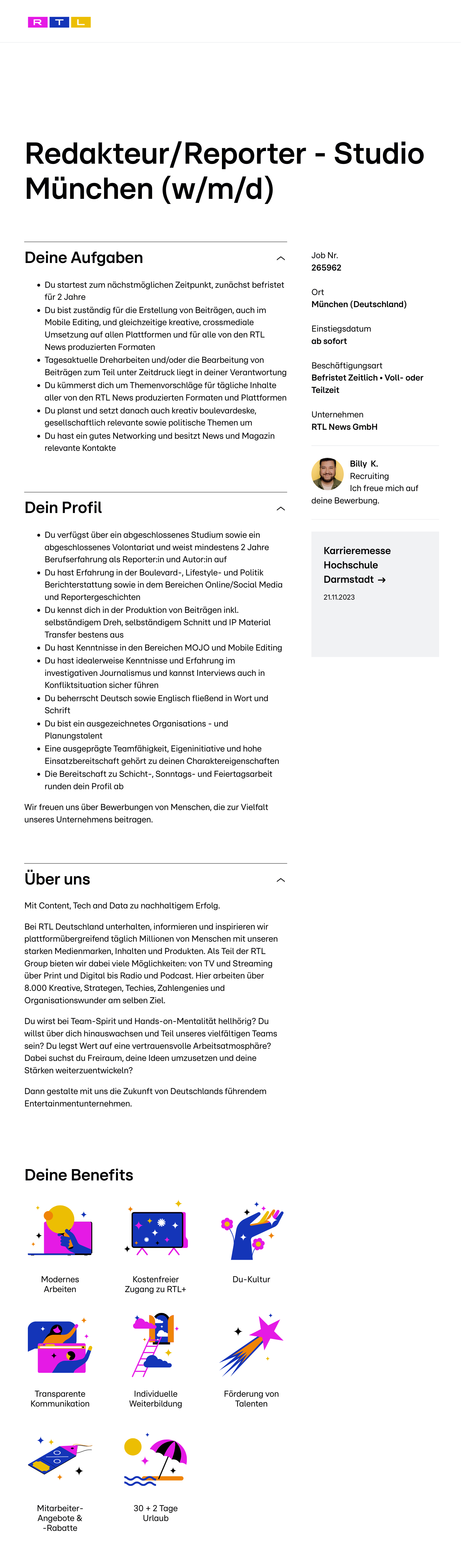 Redakteur/Reporter - Studio München (w/m/d)
